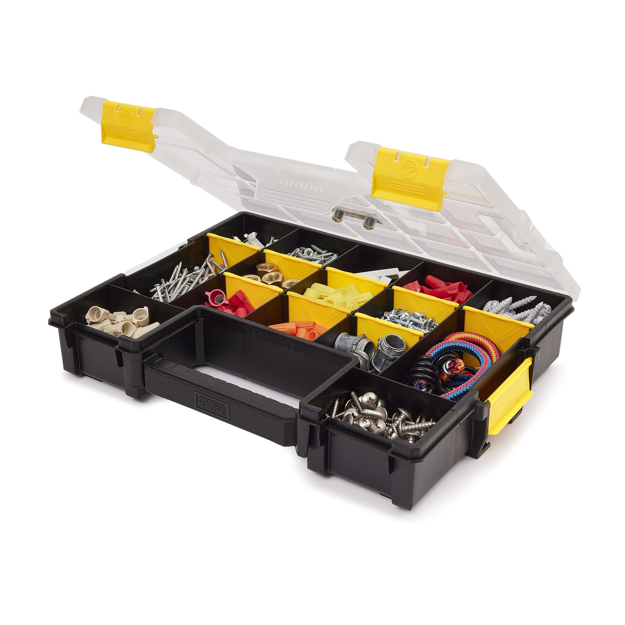 TAFCO 10 Compartment Pro-Go Deep Cup Small Parts Organizer, Yellow in the  Small Parts Organizers department at