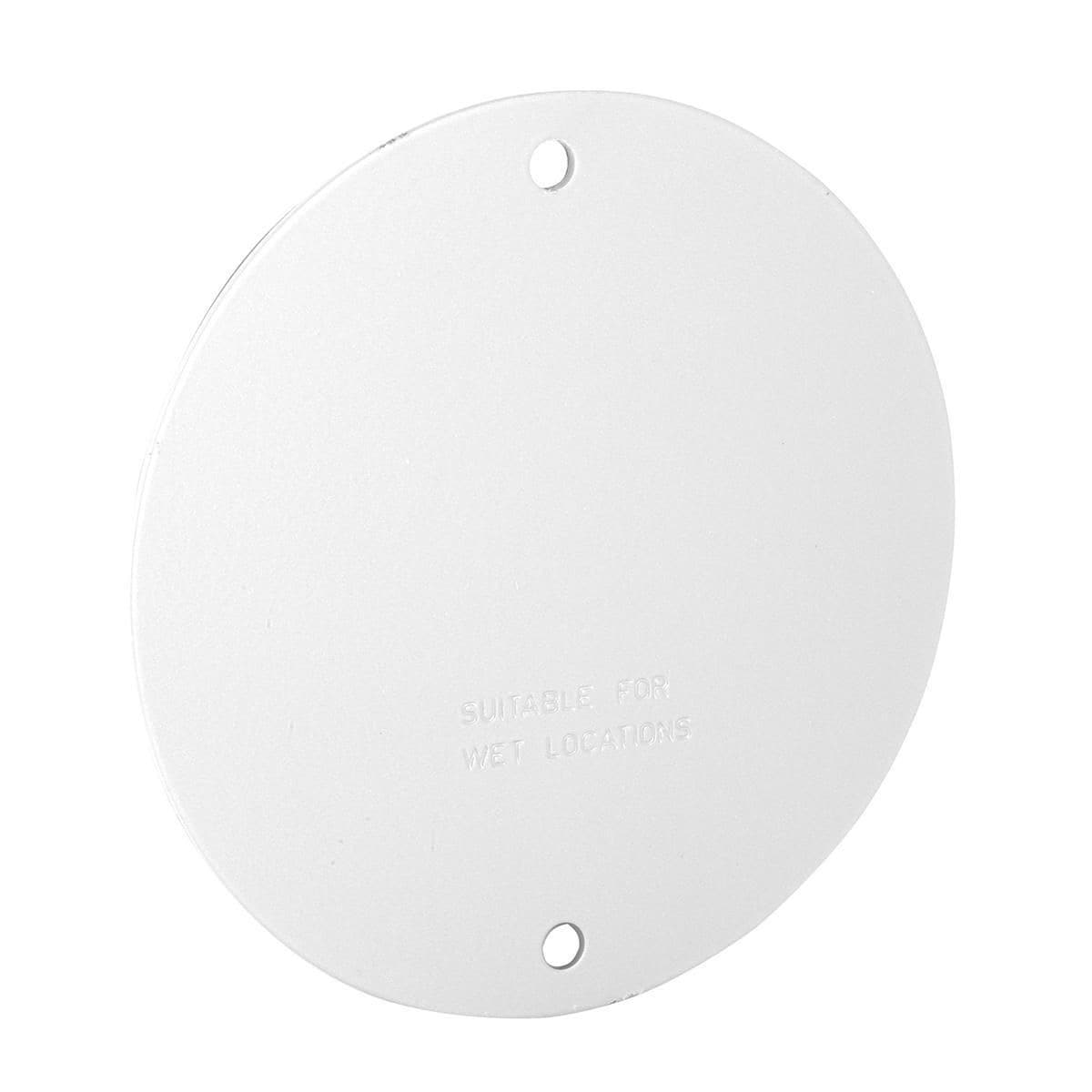 Hubbell 5374-1 Round White Metal Weatherproof Electrical Box Cover