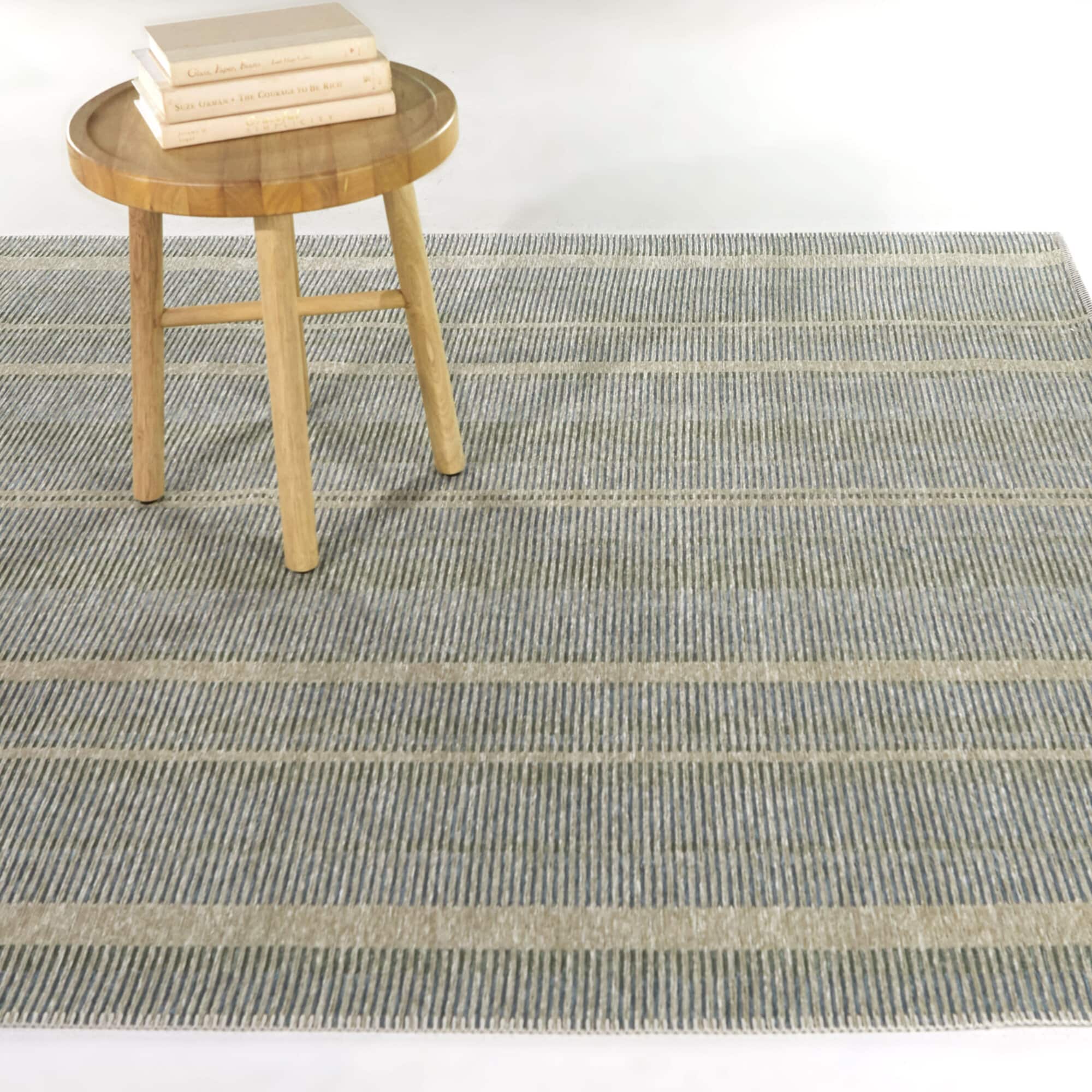 Balta 3122674 7 x 10 (ft) Polyester Blue Rectangular Indoor Stripe Global Area rug