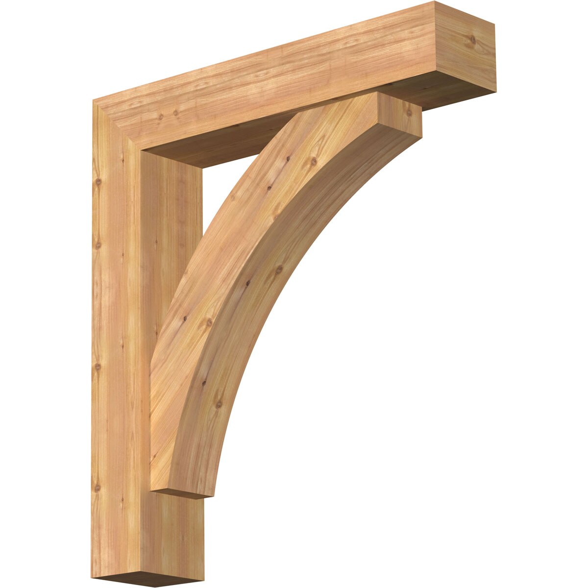 Ekena Millwork 1463997 Thorton Block Smooth Bracket with Offset Brace Western Red Cedar Wood Standard Bracket