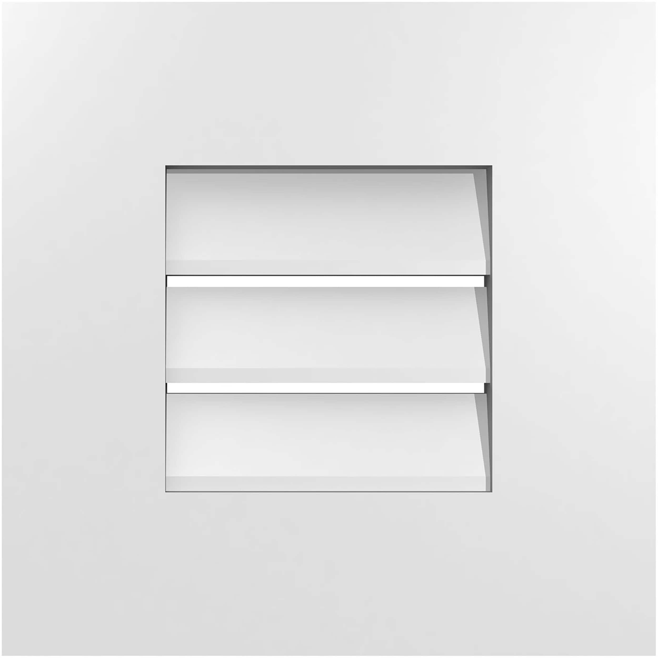 Ekena Millwork GVPVE14X1401SF 14-Inches x 14-Inches Off-white Rectangle PVC Gable Louver Vent