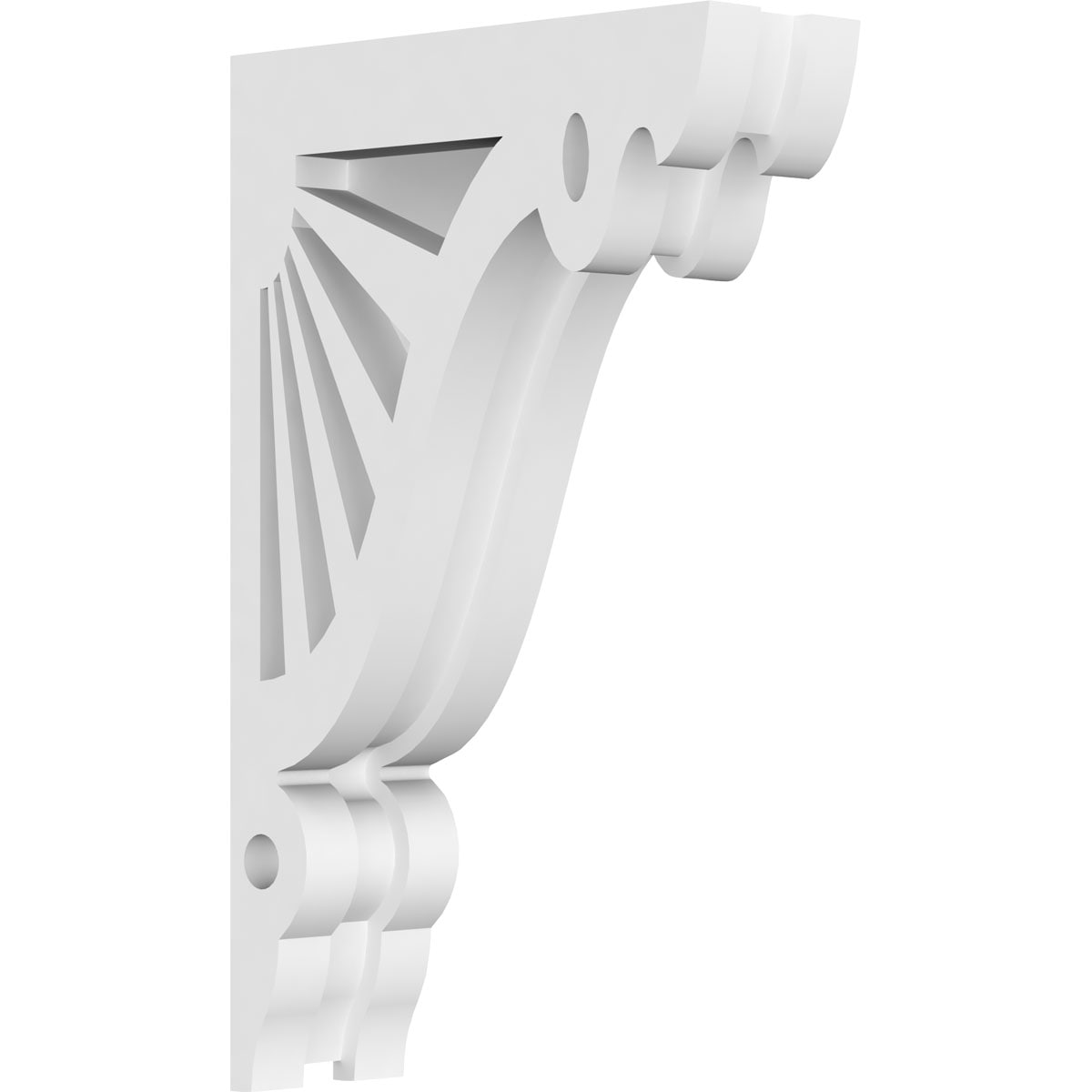 Ekena Millwork CORP01X05X09MA 1.875-in x 5.5-in x 9-in Marshall Unfinished White PVC Paintable Corbel