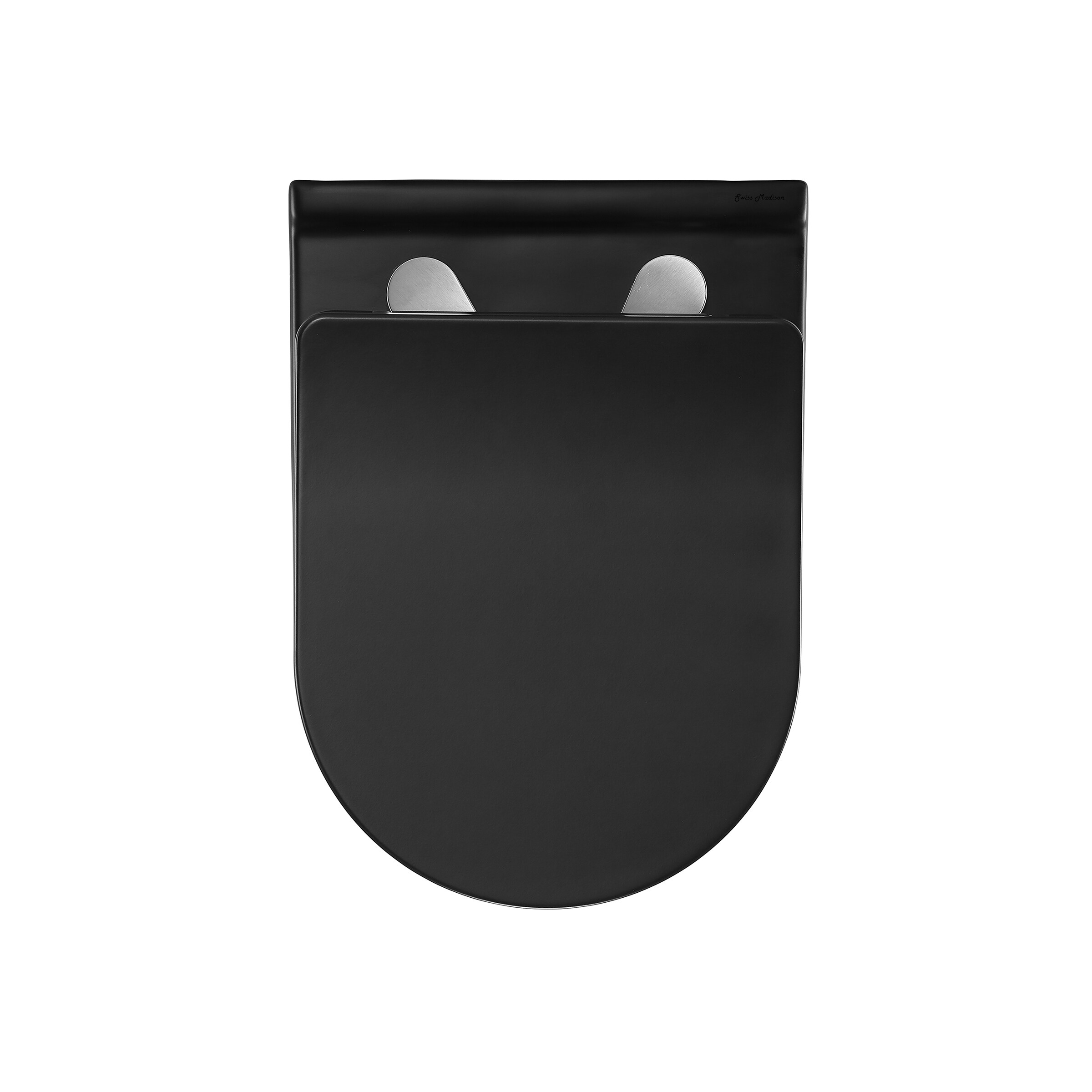 Swiss Madison Ivy Matte Black Elongated Wall Hung Toilet Bowl 12