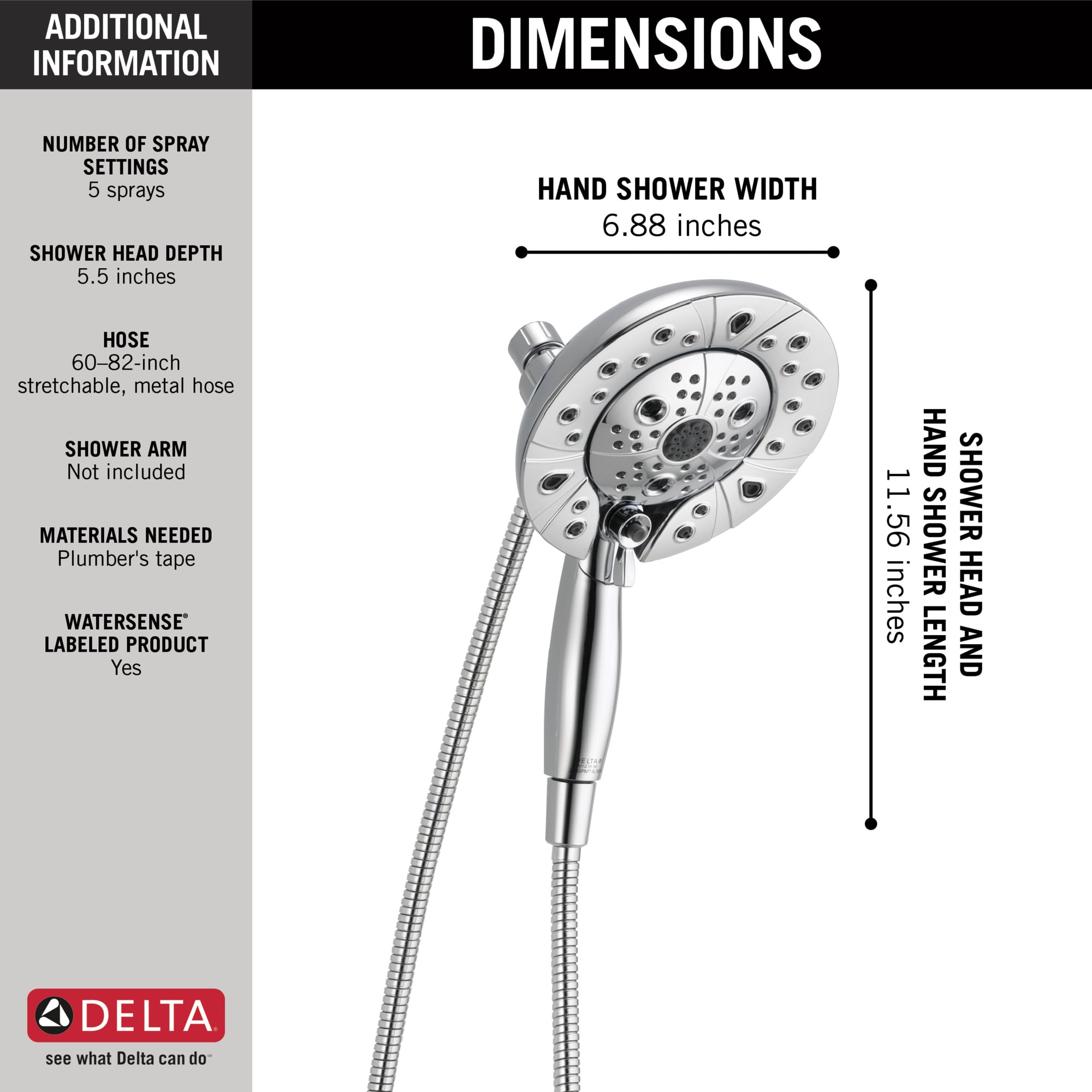 Delta 58480-PR-PK Fixed-Showerhead - View #4