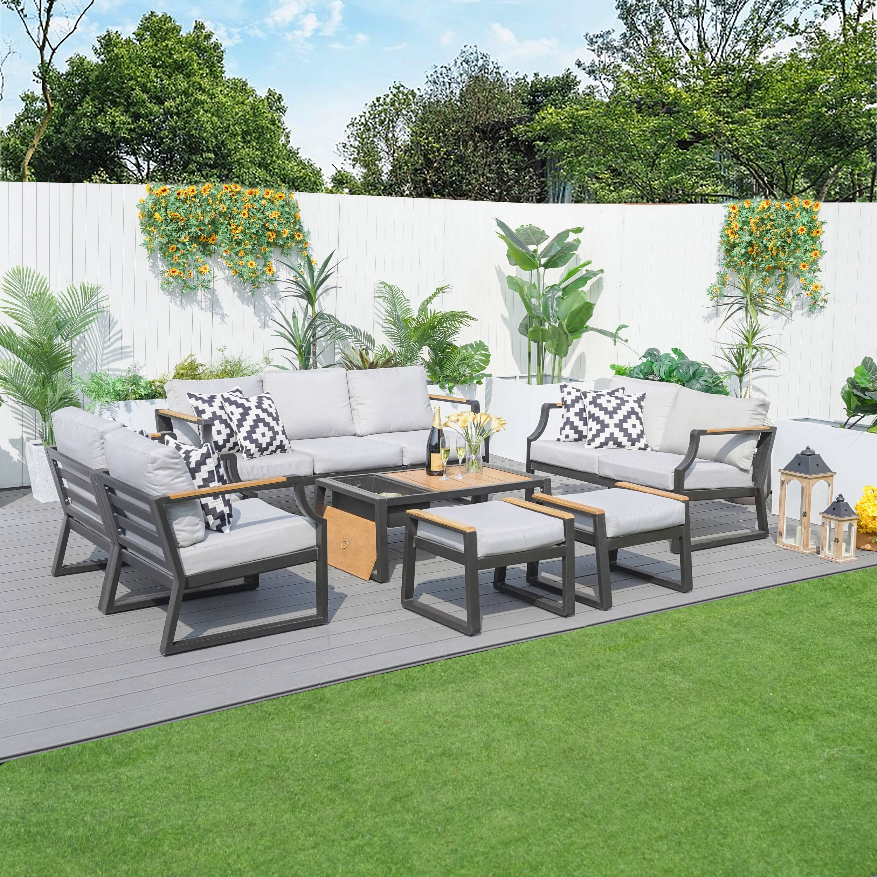Direct Wicker DWS-2101-BK Patio-Conversation-Sets - View #3