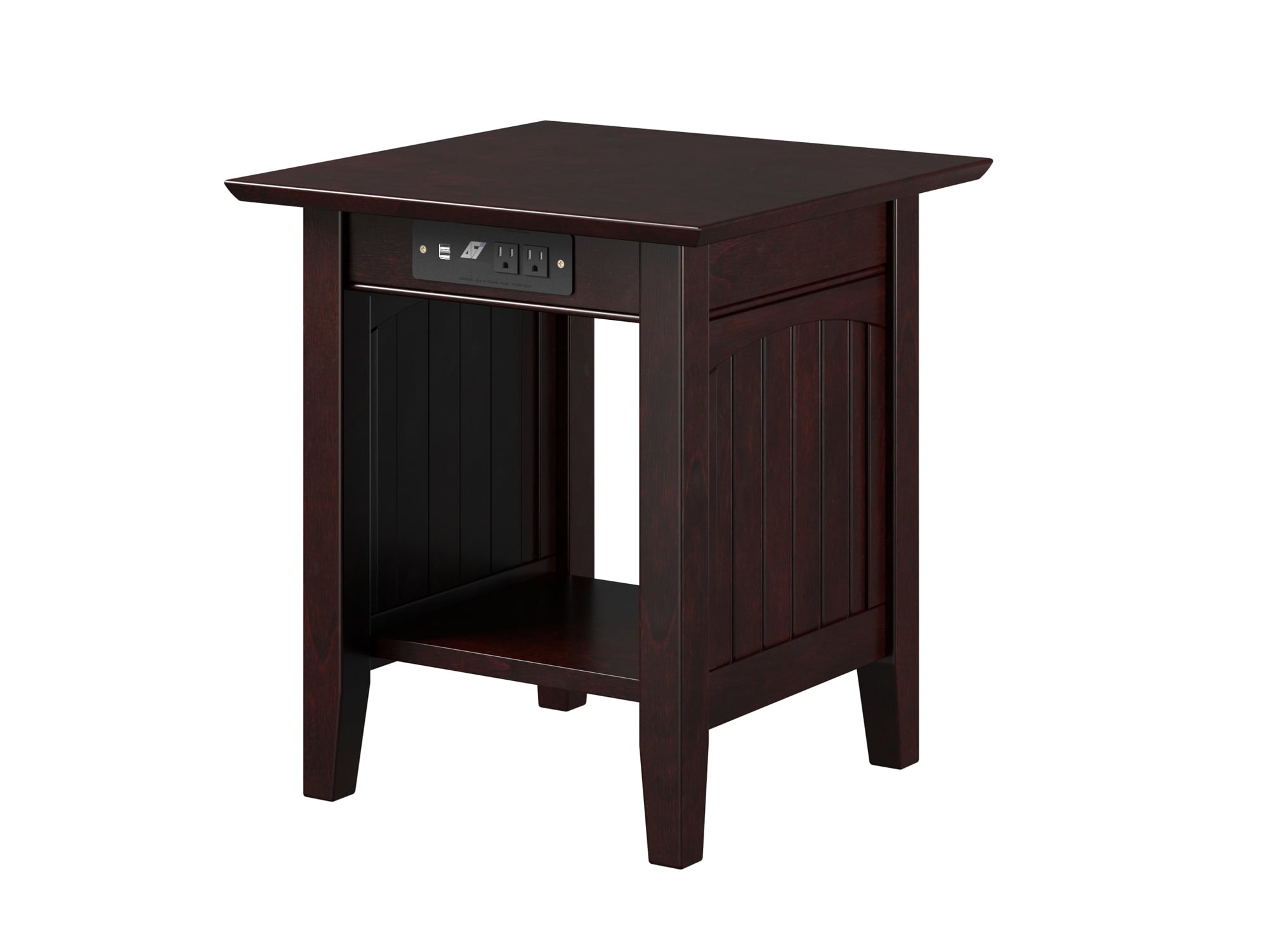 AFI Furnishings AH14311 Nantucket 20-in W x 22-in H Espresso Wood Coastal End Table with Storage Assembly Required