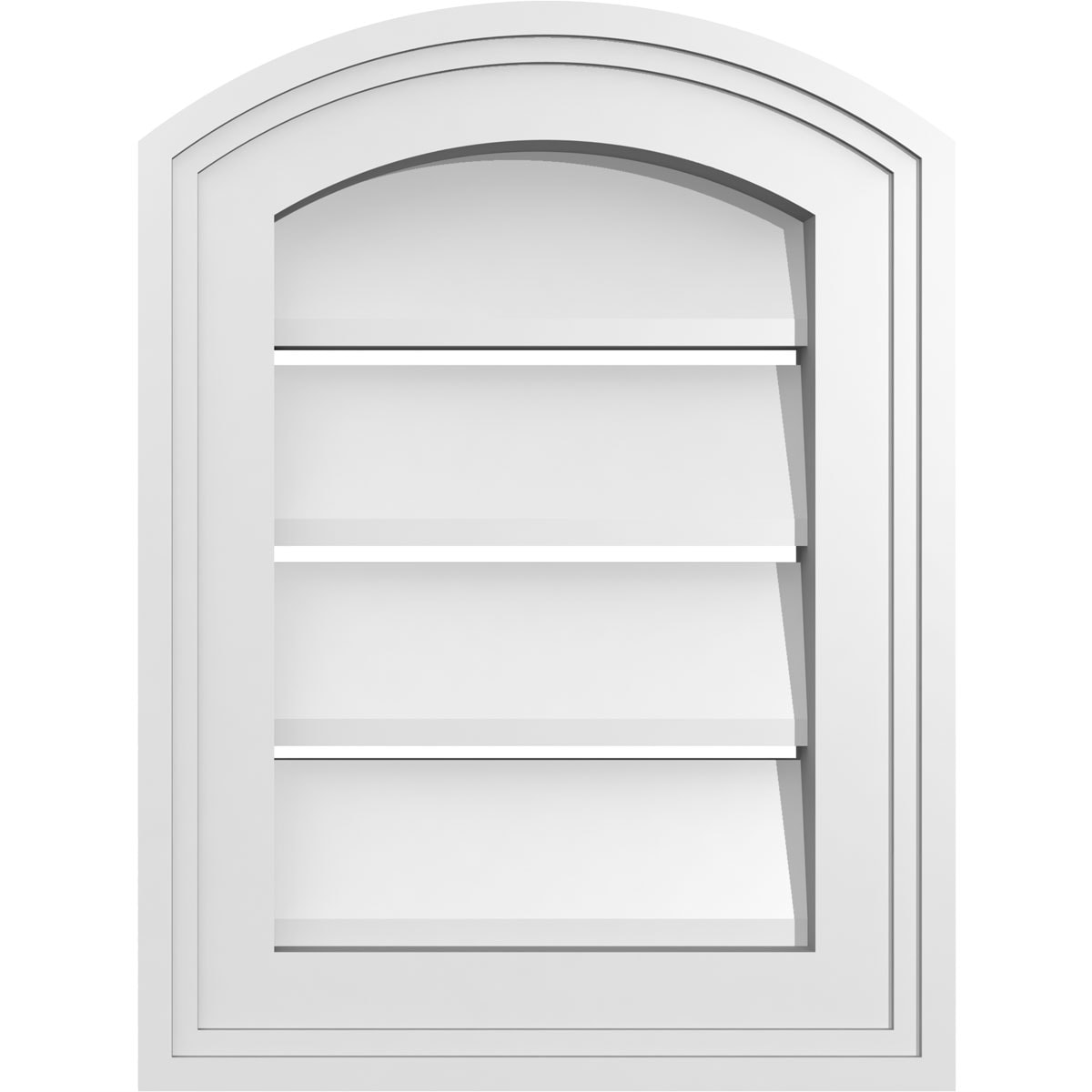Ekena Millwork GVPAR12X1602SF 12-Inches x 16-Inches Off-white Round top PVC Gable Louver Vent