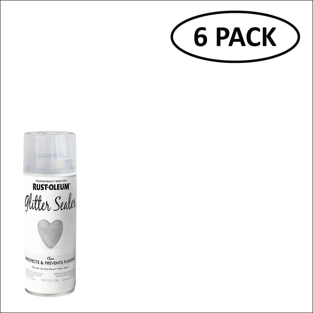 Rust-Oleum 267736SOS Specialty Glitter 6 -Pack Flat Clear Spray paint ( NET WT. 10.25-oz )