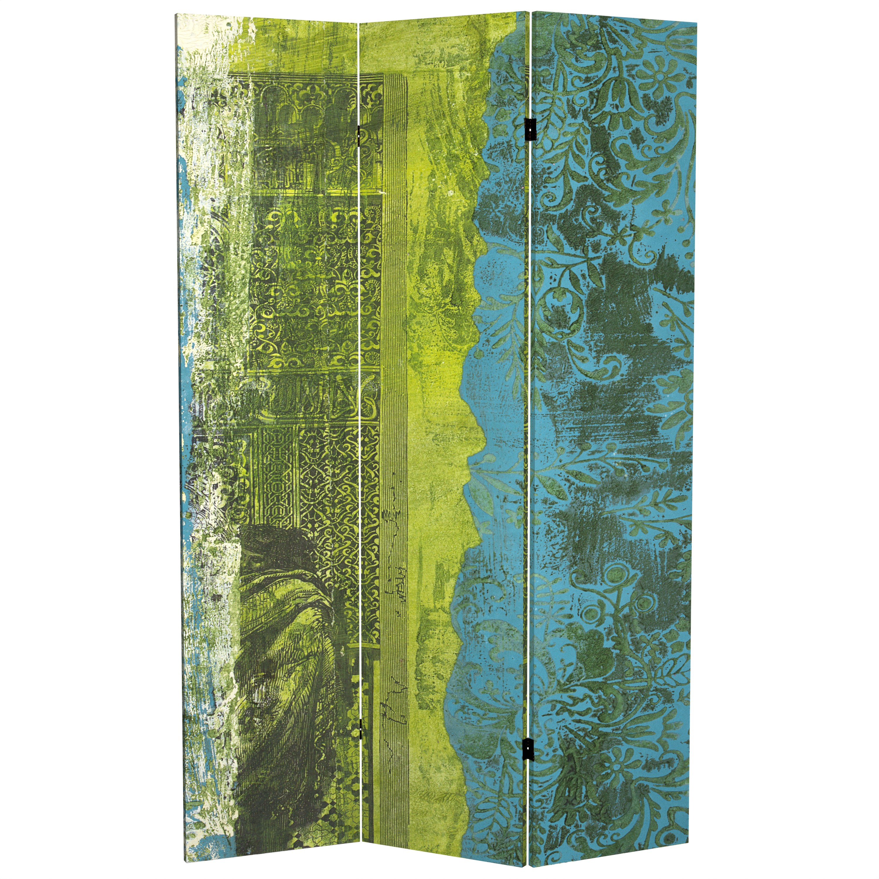 Red Lantern CAN-GITA53 3 -Panel Printed canvas Fabric Folding Contemporary/Modern Style Room Divider