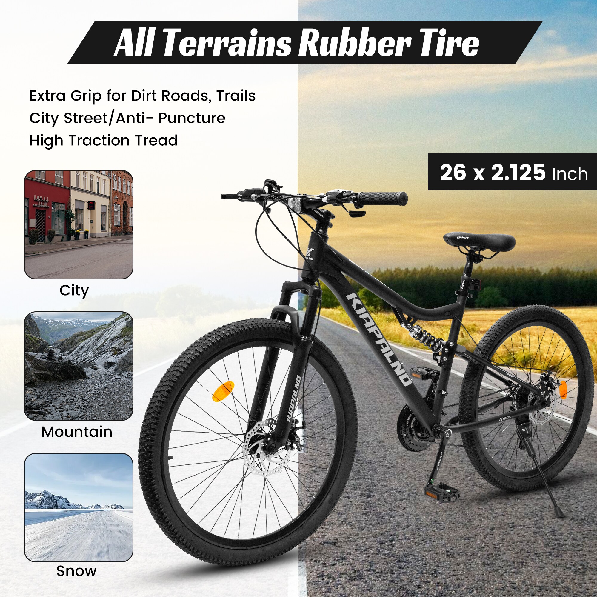 LUXEYARD Inch All-Terrain Mountain Bike with Disc Brakes Speed ...