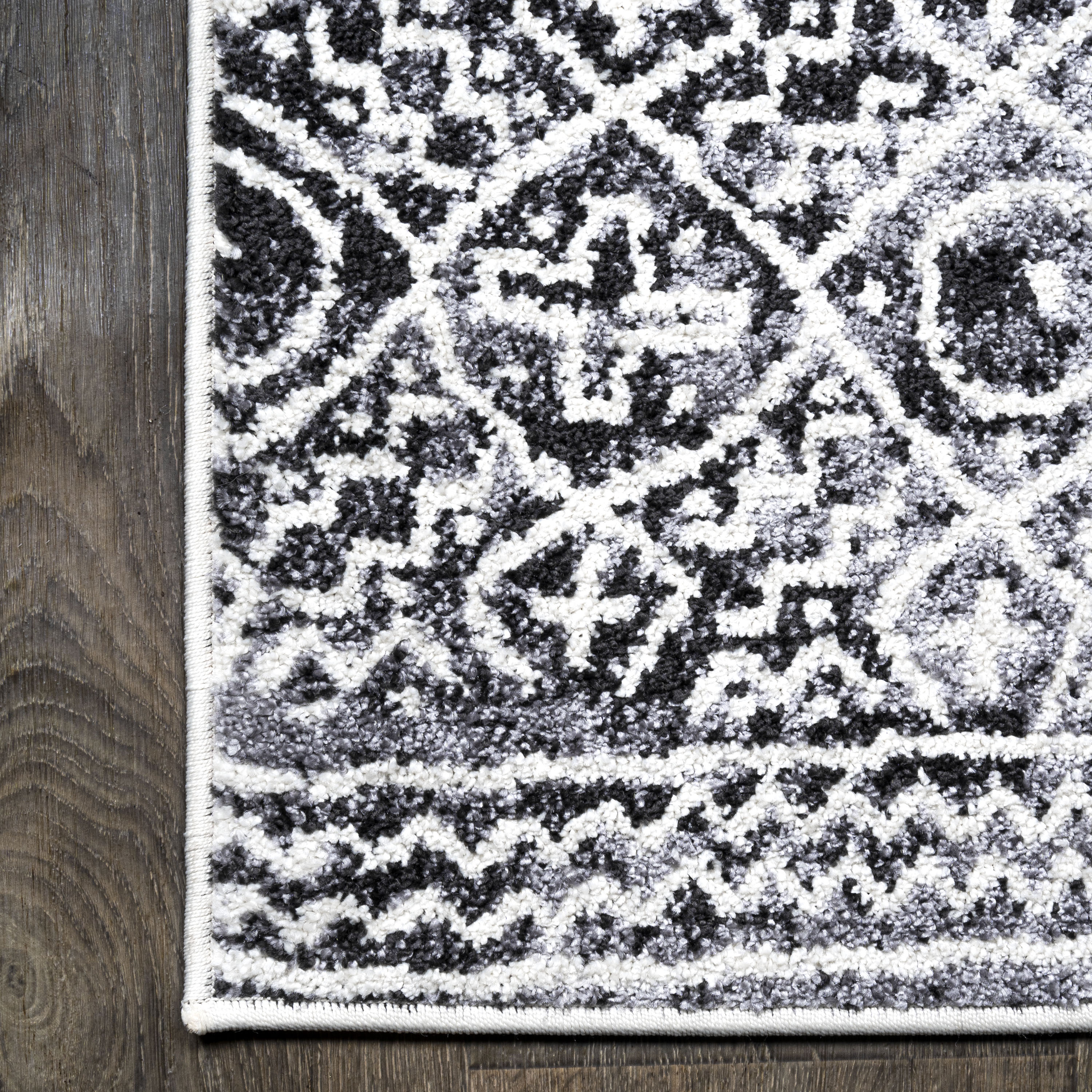 Moroccan Hype Ivory Geometric 3x5 Synthetic Area Rug
