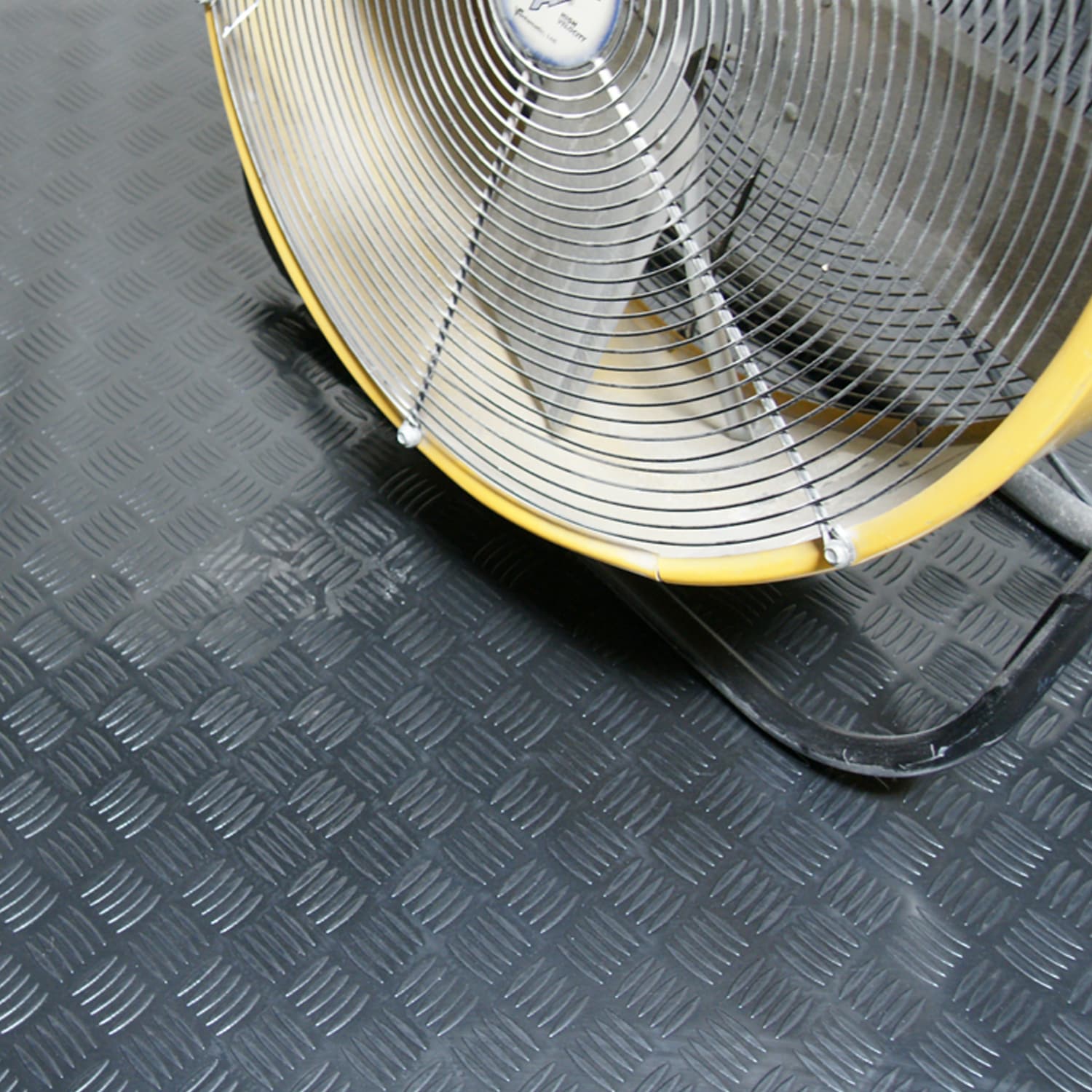 Rubber-Cal Diamond-Grip Resilient Rubber Flooring Rolls - Black 480 x 48 x 0.08 in.
