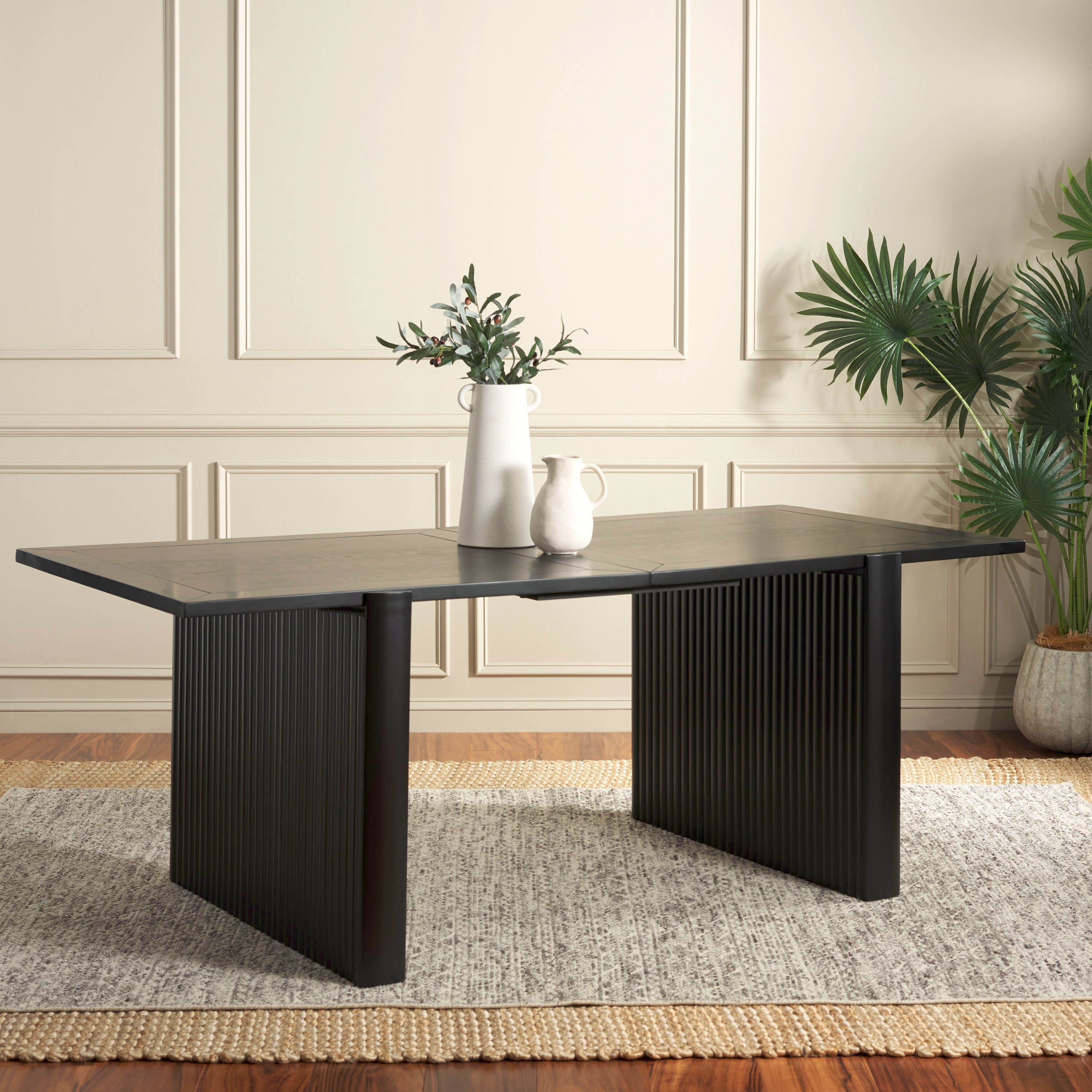 Safavieh DTB9702B Buckley Black Contemporary/Modern Dining Table, MDF with Nc Coating Wood 37-in L x 29.92-in H