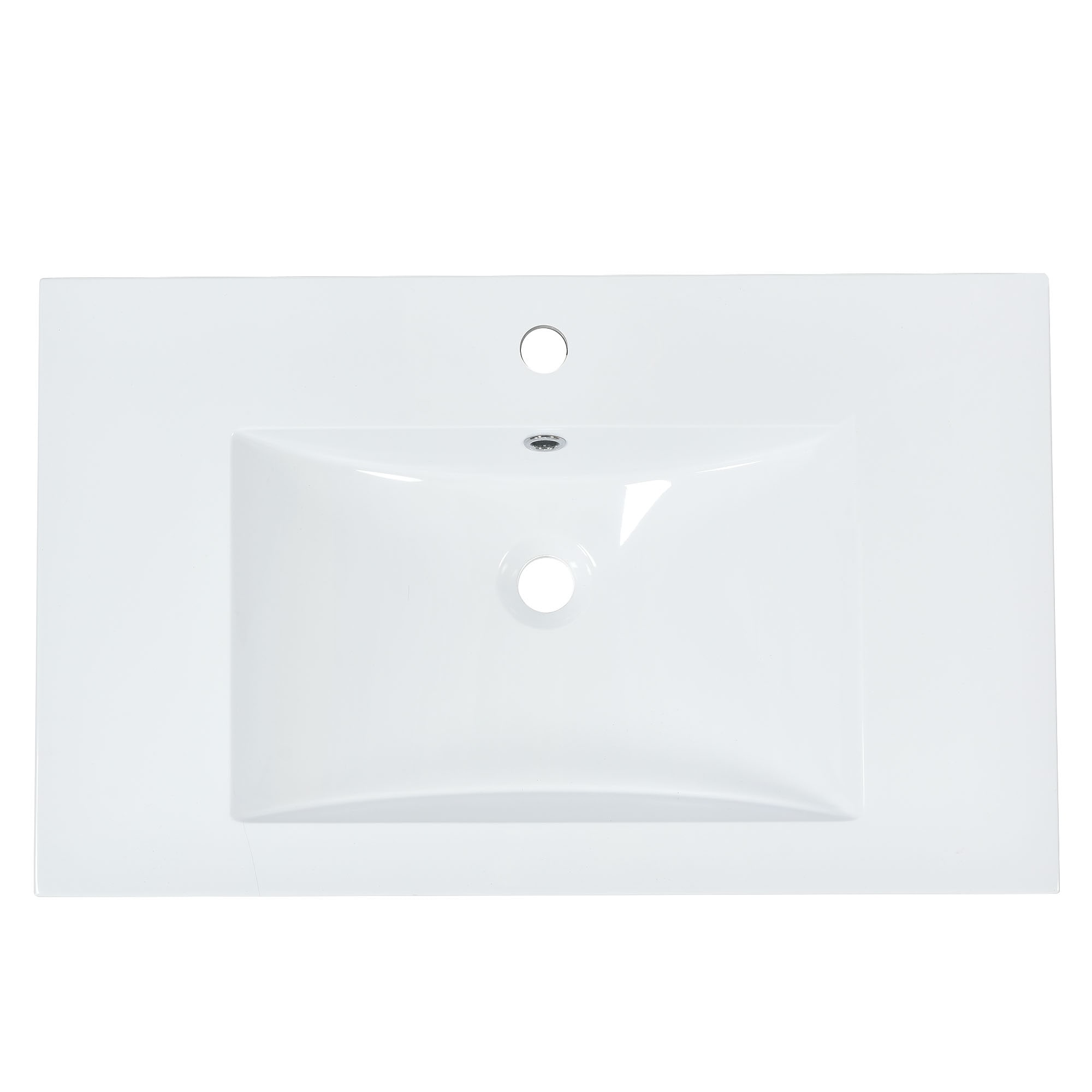 MELLIN LSA311024 29.5-in x 18.1-in White Solid Surface Drop-in Single Sink Single Hole Faucet Mount Bathroom Vanity Top
