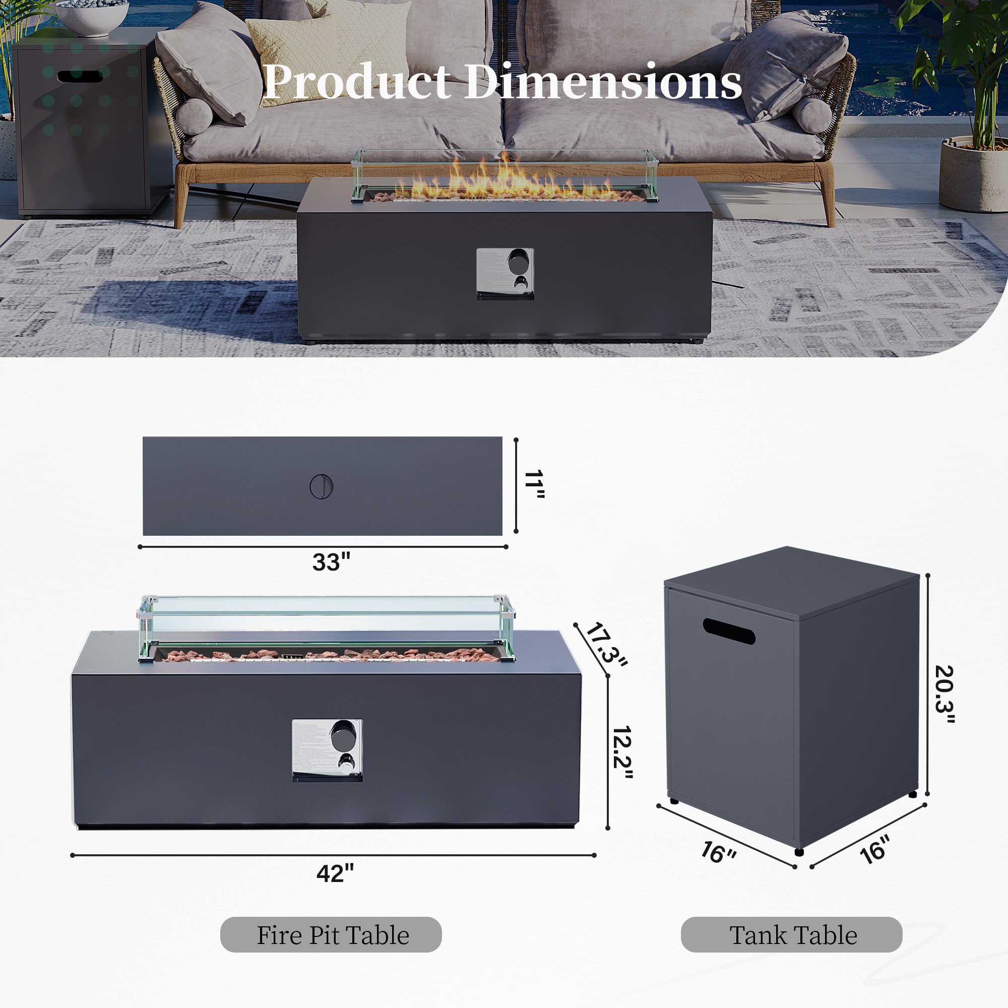 Patio Watcher LS-42T-FX-DG-WB Outdoor-Gas-Firepits - View #4