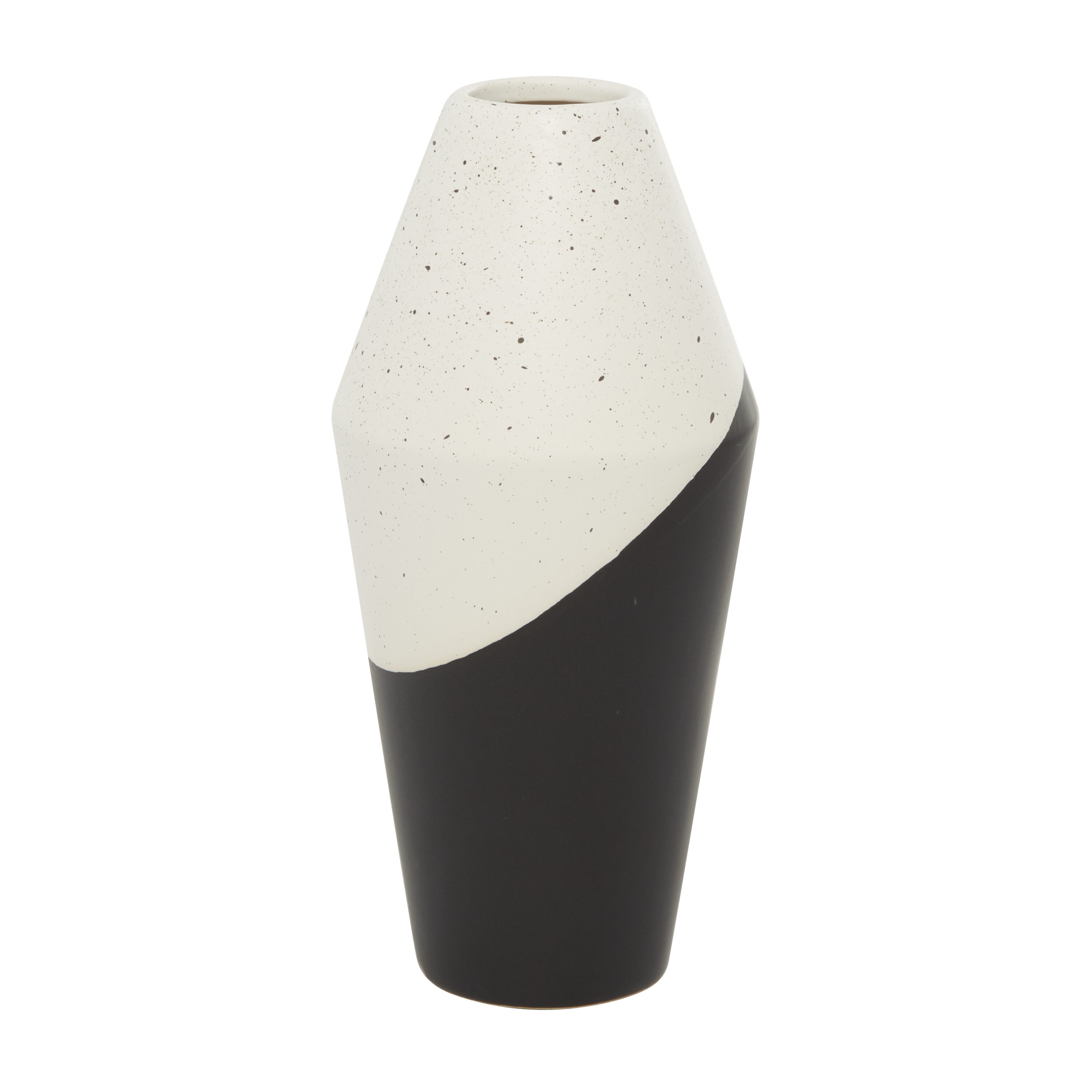 Medium Black and White Ceramic Color Block Bud Vase