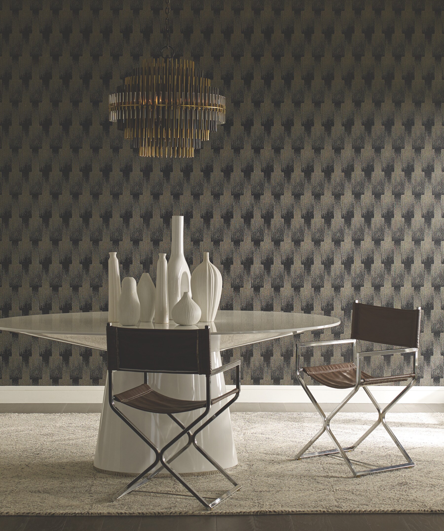 York Wallcoverings CA1517 Antonina Vella Deco 60.8-Sq. Feet Black Non-woven Abstract Unpasted Wallpaper