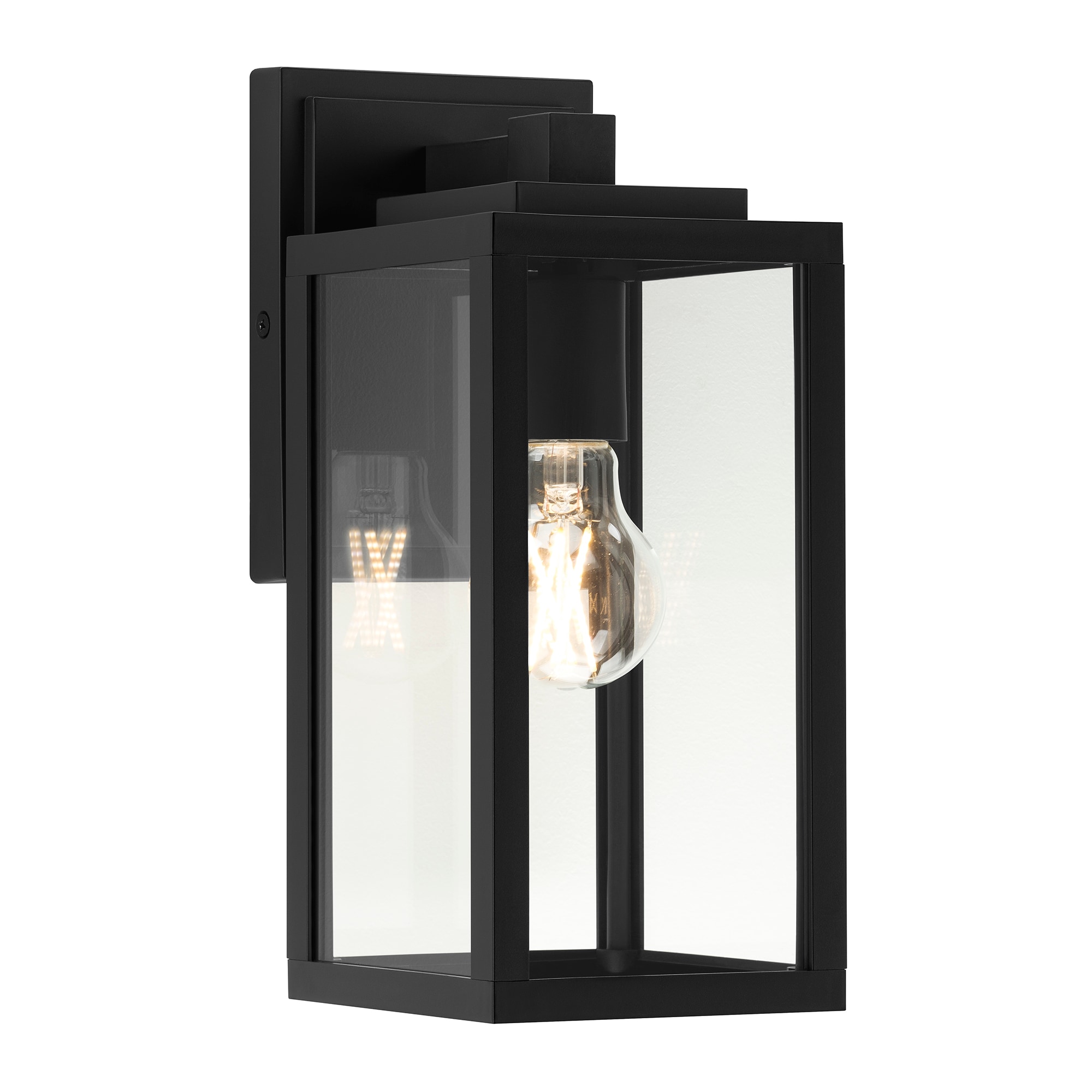 Progress Lighting Nikas 1 -Light 12-in H Black Hardwired Outdoor Wall Light