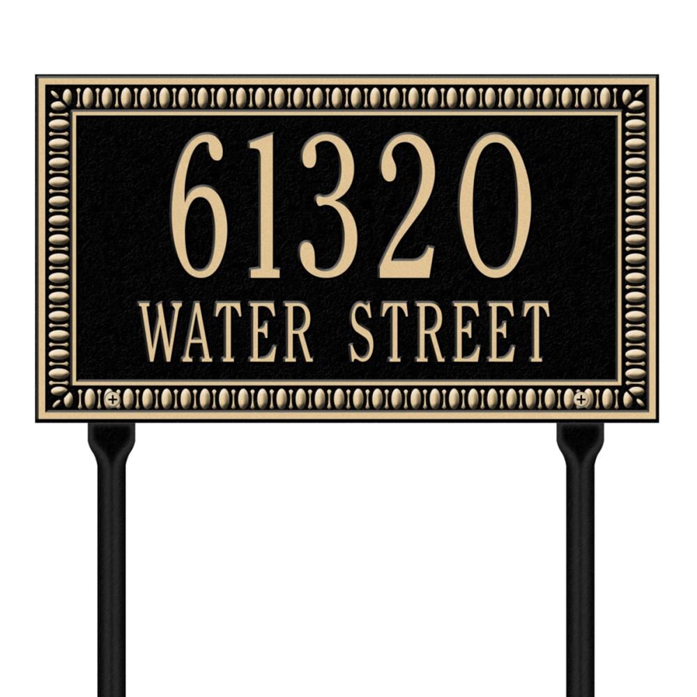 Whitehall 6137BG 7-1/4-in H x 13-in W Black/gold Aluminum Address plaque