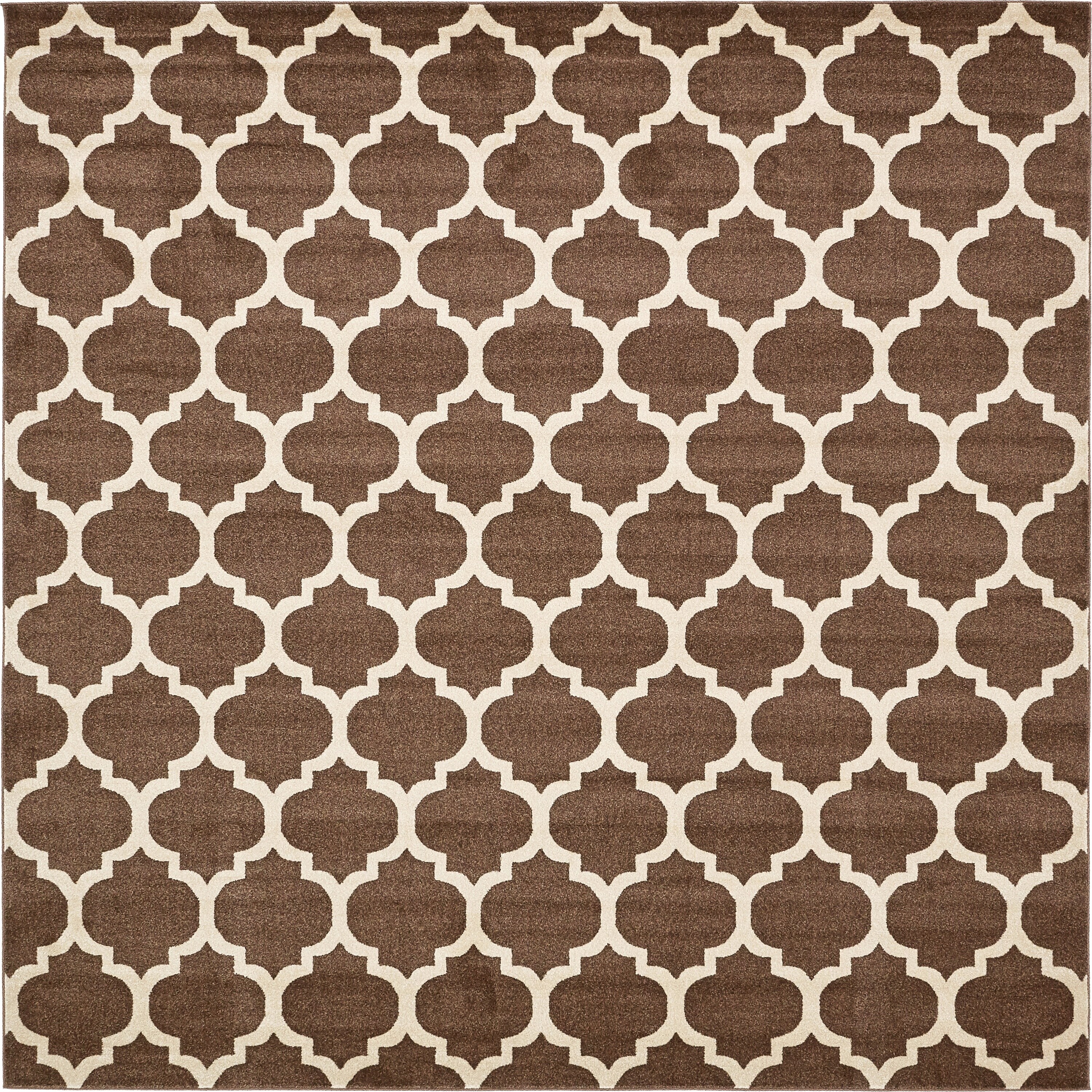 Unique Loom 3128533 Philadelphia Trellis 10 x 10 (ft) Loomed Polypropylene Brown/Beige Square Indoor Geometric Industrial Area rug