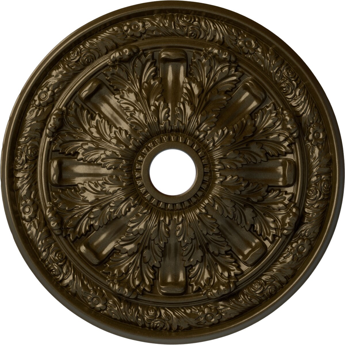 Ekena Millwork CM30FLBRS Flagstone 30-in W x 30-in L Painted Brass Polyurethane Whole Ceiling Medallion