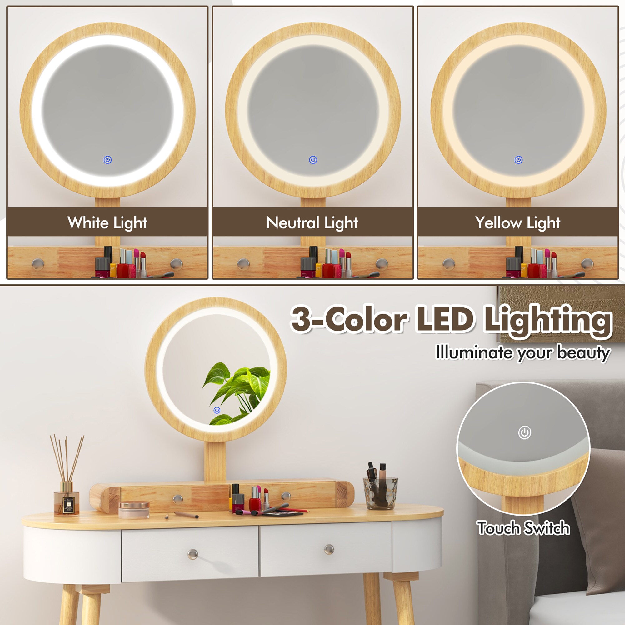 Costway HCST00889 Bedroom-Vanities - View #6