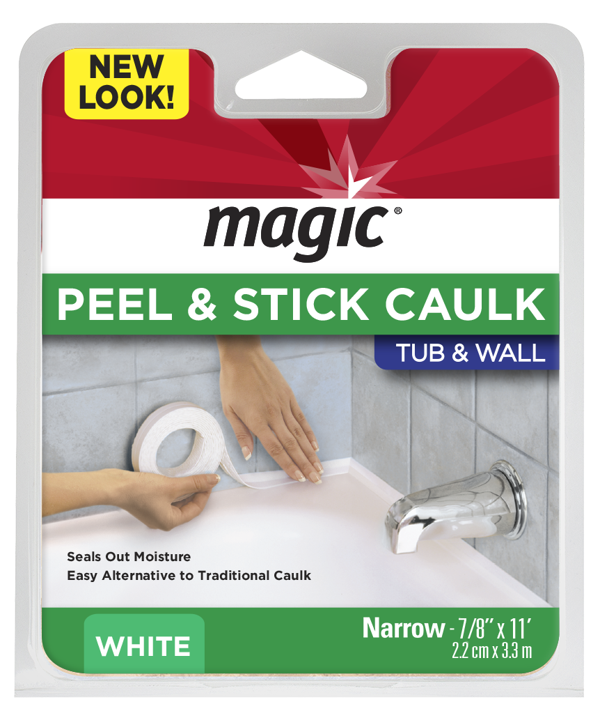 Magic Flexible Yellow Bathtub Sealer Trim - Mildew Resistant, Peel and  Stick Caulk for Tubs and Walls, White Color/Finish, RV and Bathroom Use in  the Caulk Strips department at