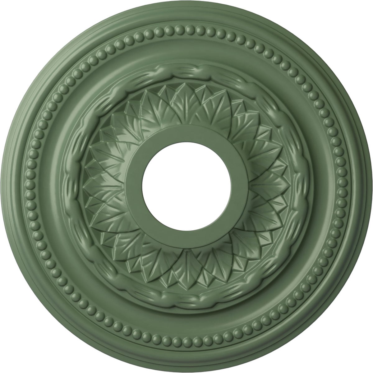 Ekena Millwork CM15GAAGF Galway 15.75-in W x 15.75-in L Painted Athenian Green Polyurethane Whole Ceiling Medallion