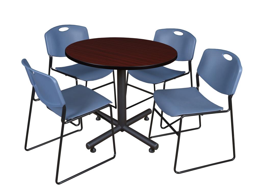 Regency TKB42RNDMH44BE Breakroom Brown 4-Person Training Table (42-in W x 29-in H)
