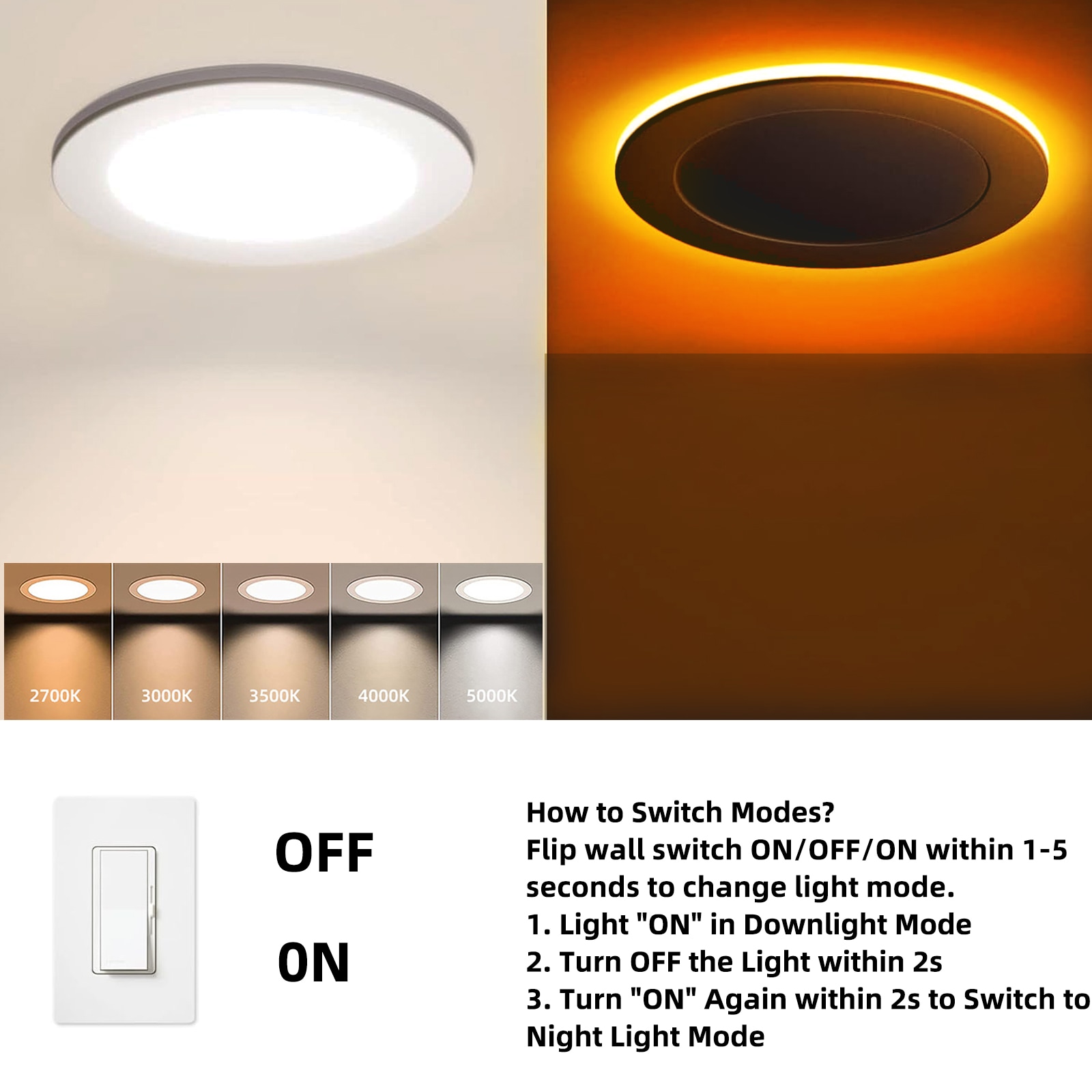 Bieuoram 6IN-6PCS-NIGHT-E Led-Retrofit-Downlight - View #5