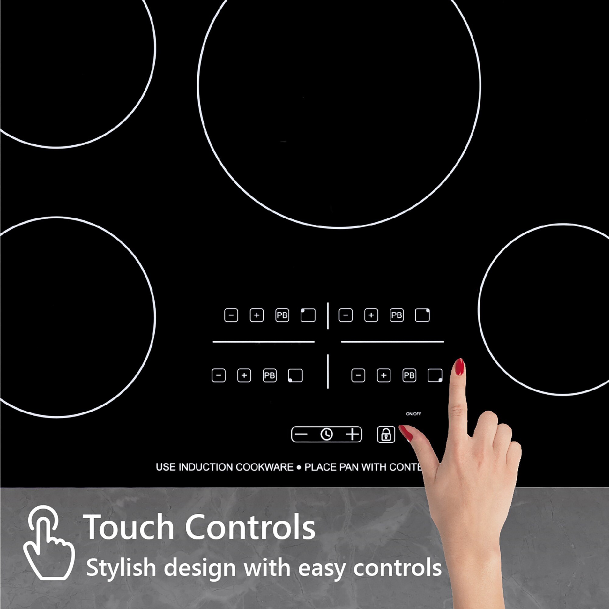 Equator 30" Black Ceramic 4 Burner Induction Cooktop
