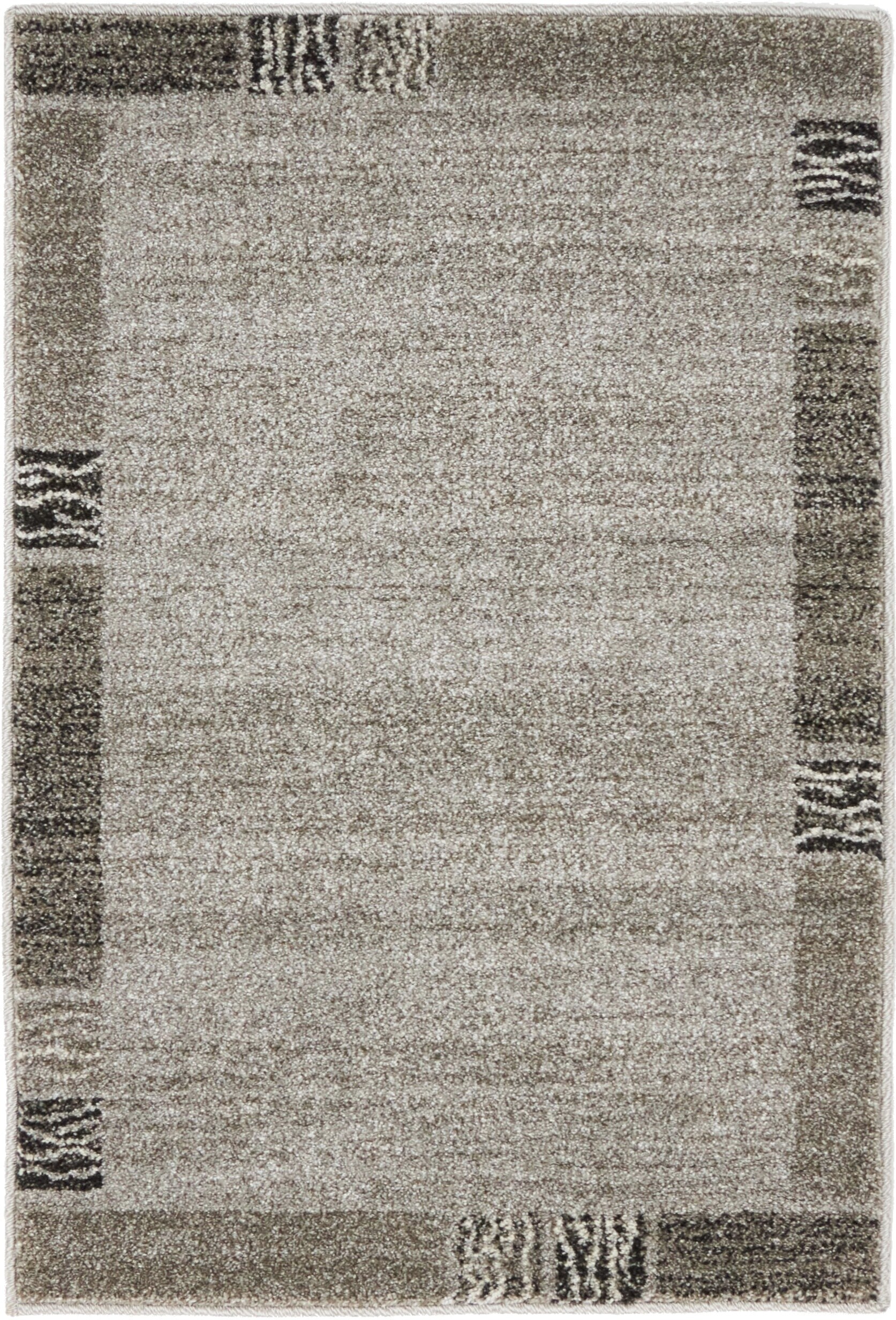 Unique Loom 3133762 Sarah Del Mar 2 x 3 (ft) Loomed Polypropylene Light Gray/Beige Rectangular Indoor Geometric Industrial Area rug