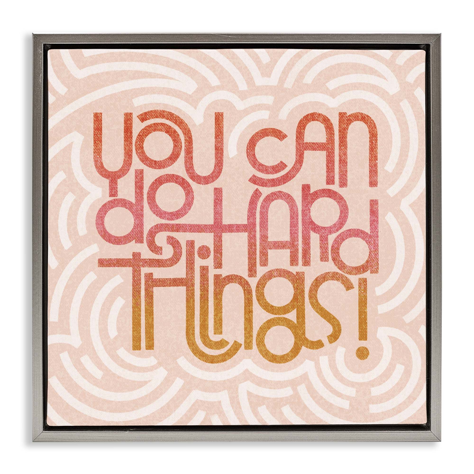 Stupell Industries BT-430-FFL-24X24 Pastel You Can Do Hard Things Floating Frame design by Sarah Hickman