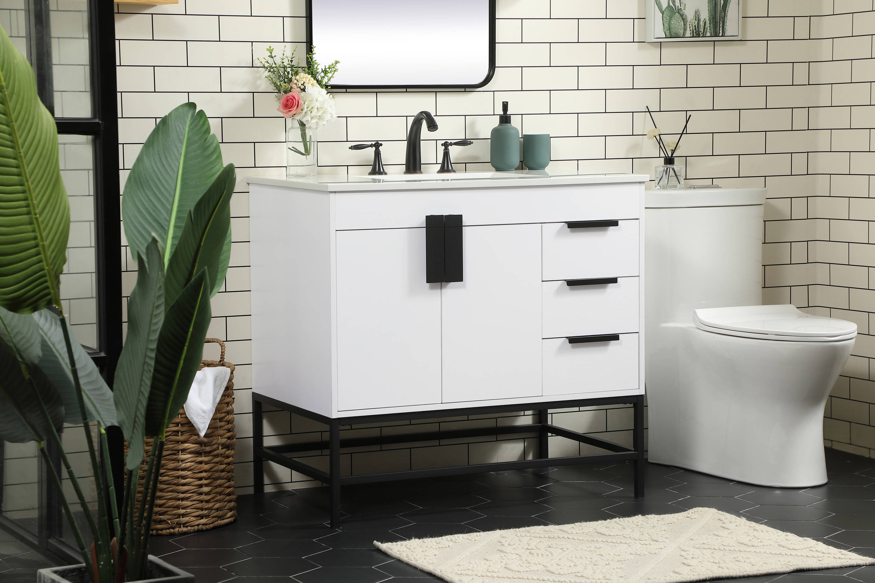 Elegant Decor HF146508MWH Bath-Vanity-Combo - View #3