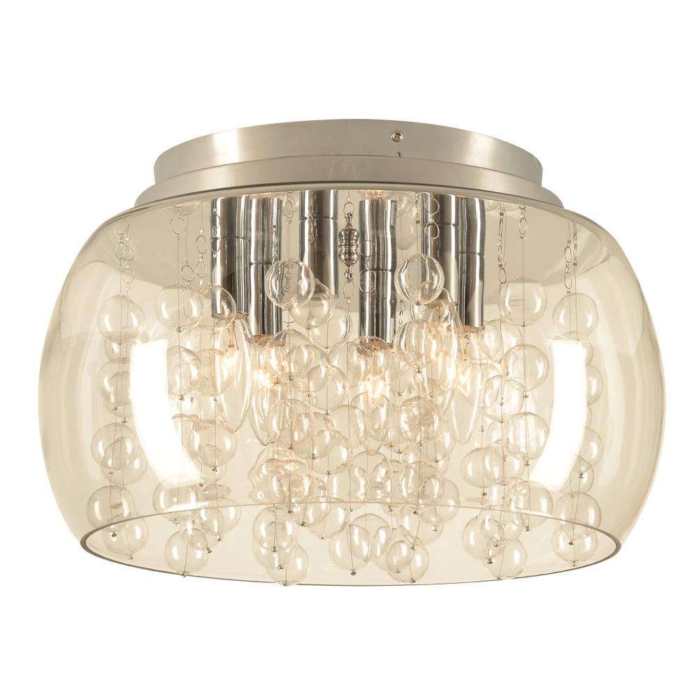 PLC Lighting 73068 PC 1-Light 15-in Polished Chrome Flush Mount Light