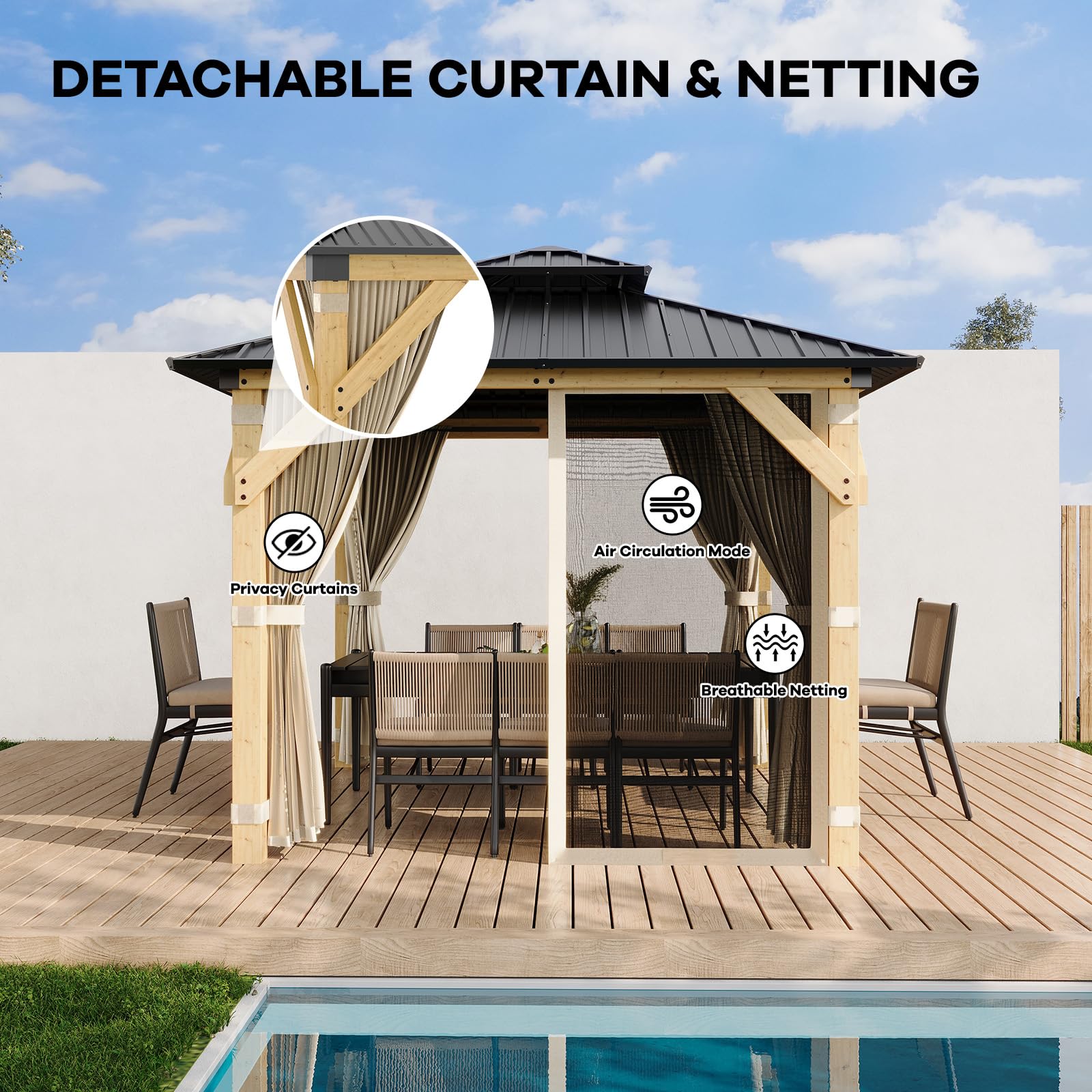 IdealHouse C1655WLZLNCKU Wood-Resin-Gazebos - View #5
