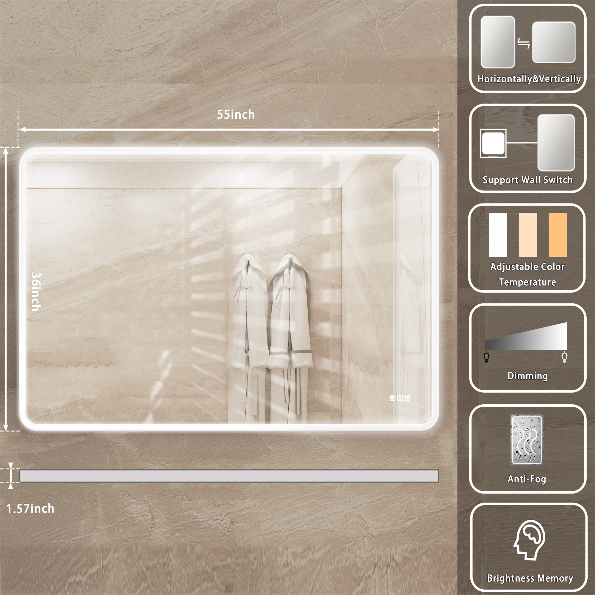 BABOOM BOM-0120103-OR Framed-Bath-Mirrors - View #4