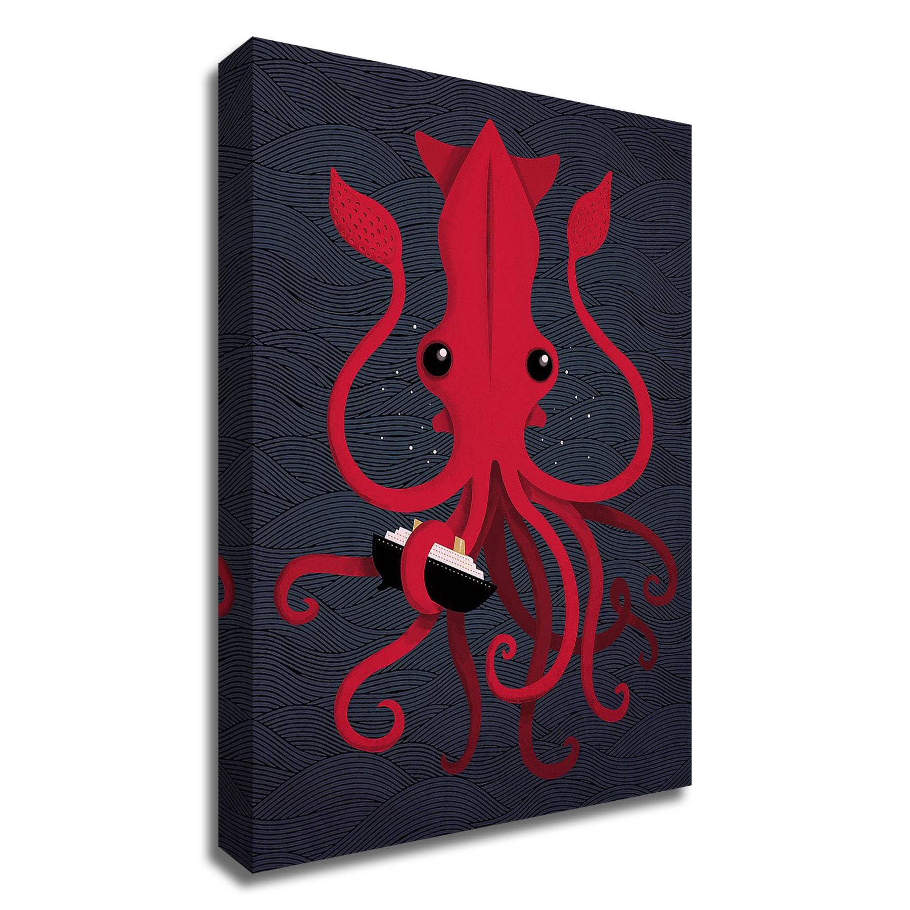Tangletown Fine Art 8B3454DC-2535 Kraken Attaken Michael Buxton 35-in H x 25-in W Fantasy Print on Canvas