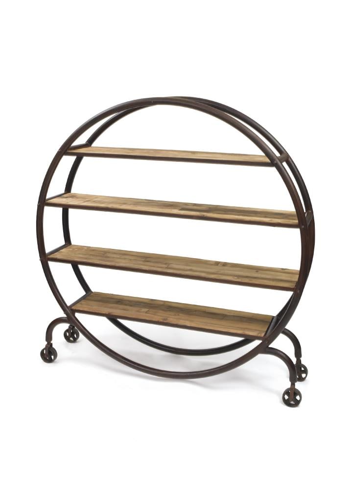 GO Home 12612 Studio Black, brown Metal 4 -Shelf Bookcase ( 74-in W x 74-in H x 15.75-in D ) Light