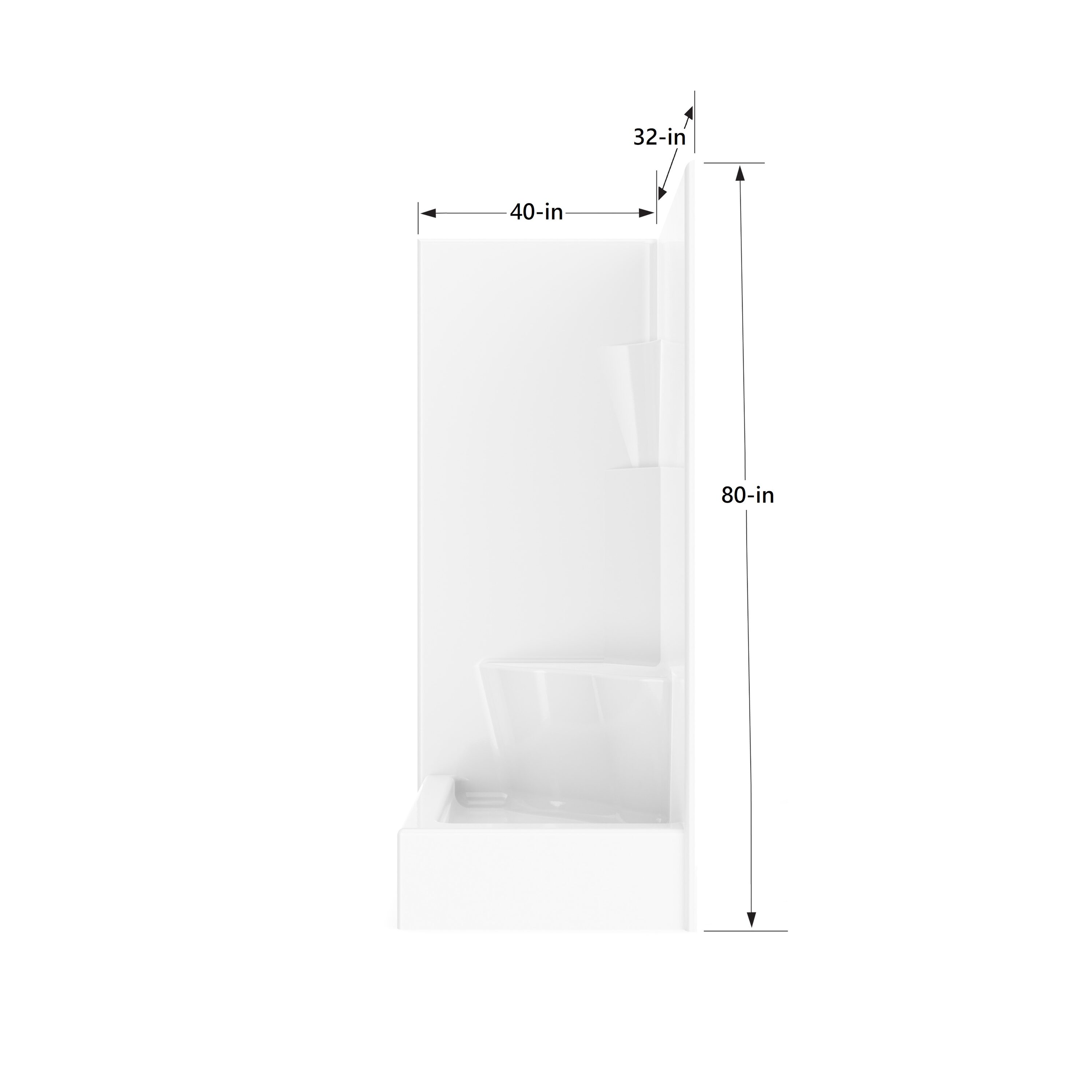 Laurel Mountain LM4032SH1SDEWHT Alcove-Shower-Kit - View #5