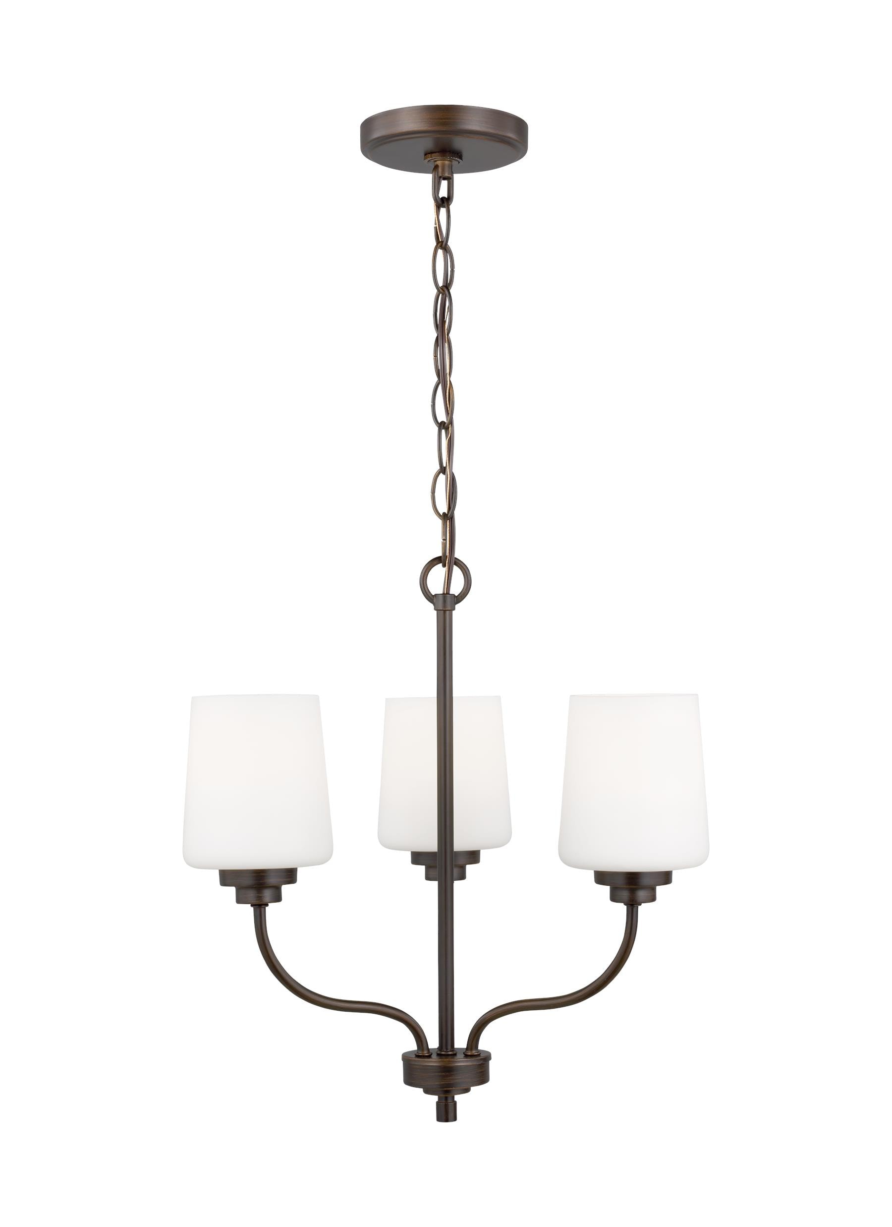 Generation Lighting 3102803EN3-710 Windom 3 -Light Bronze Traditional For Use in Bedrooms, Dining Rooms, Foyers, Living Rooms Chandelier