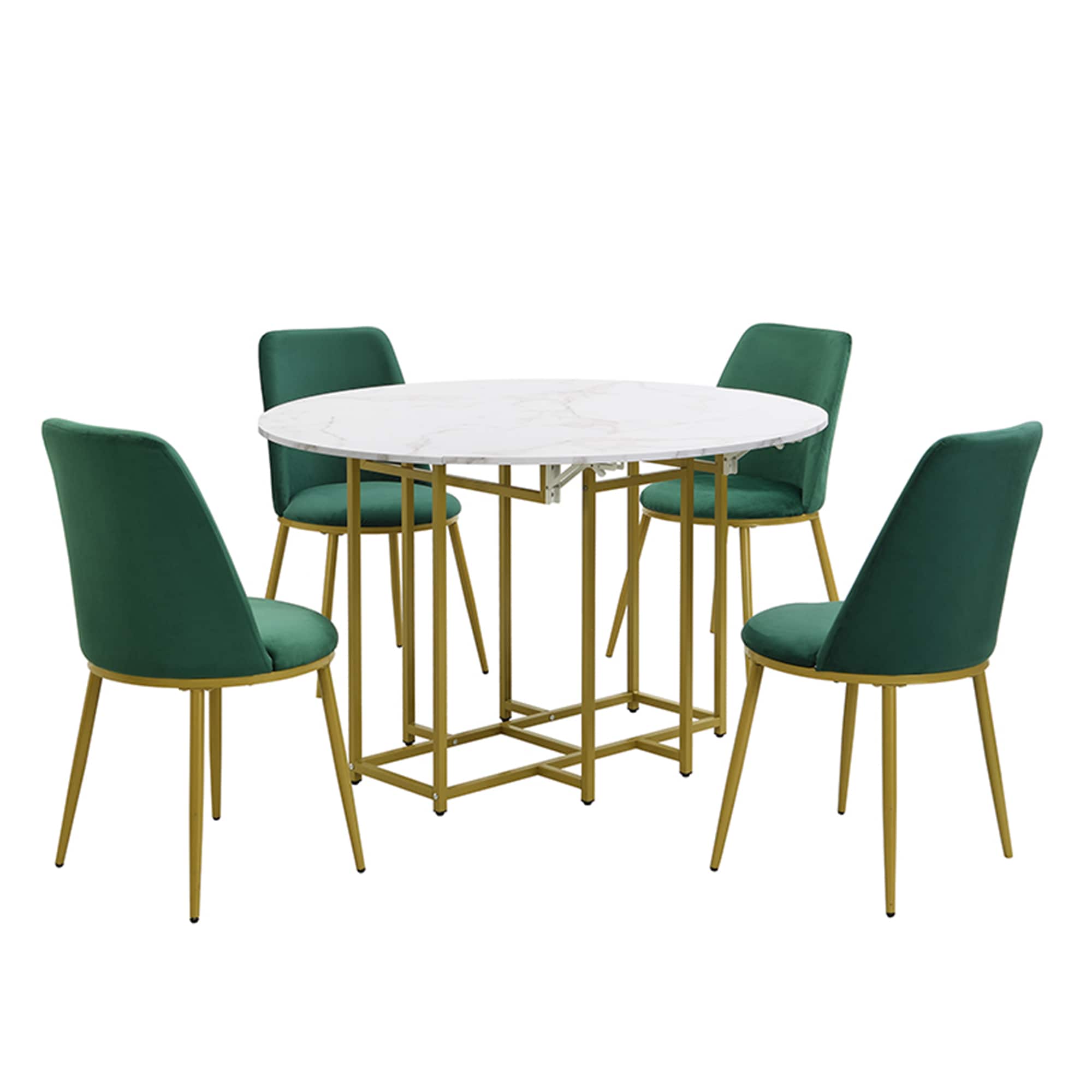 Bybafun YA0100208 Green Contemporary/Modern Dining Room Set with Round Table ( Seats 2 )