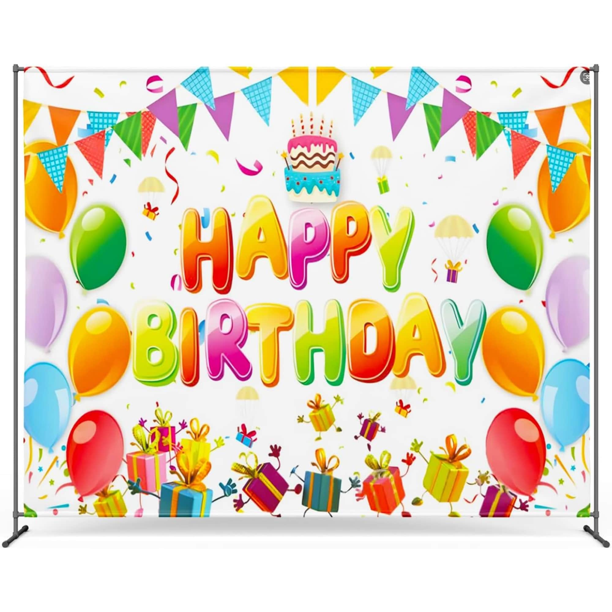 ZINKPBABGHB Birthday Photo Backdrop Wrinkle Free Photo Studio Backdrop with Happy Birthday Text