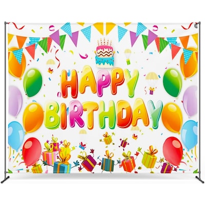 Birthday Photo Backdrop Wrinkle Free Photo Studio Backdrop with Happy Birthday Text