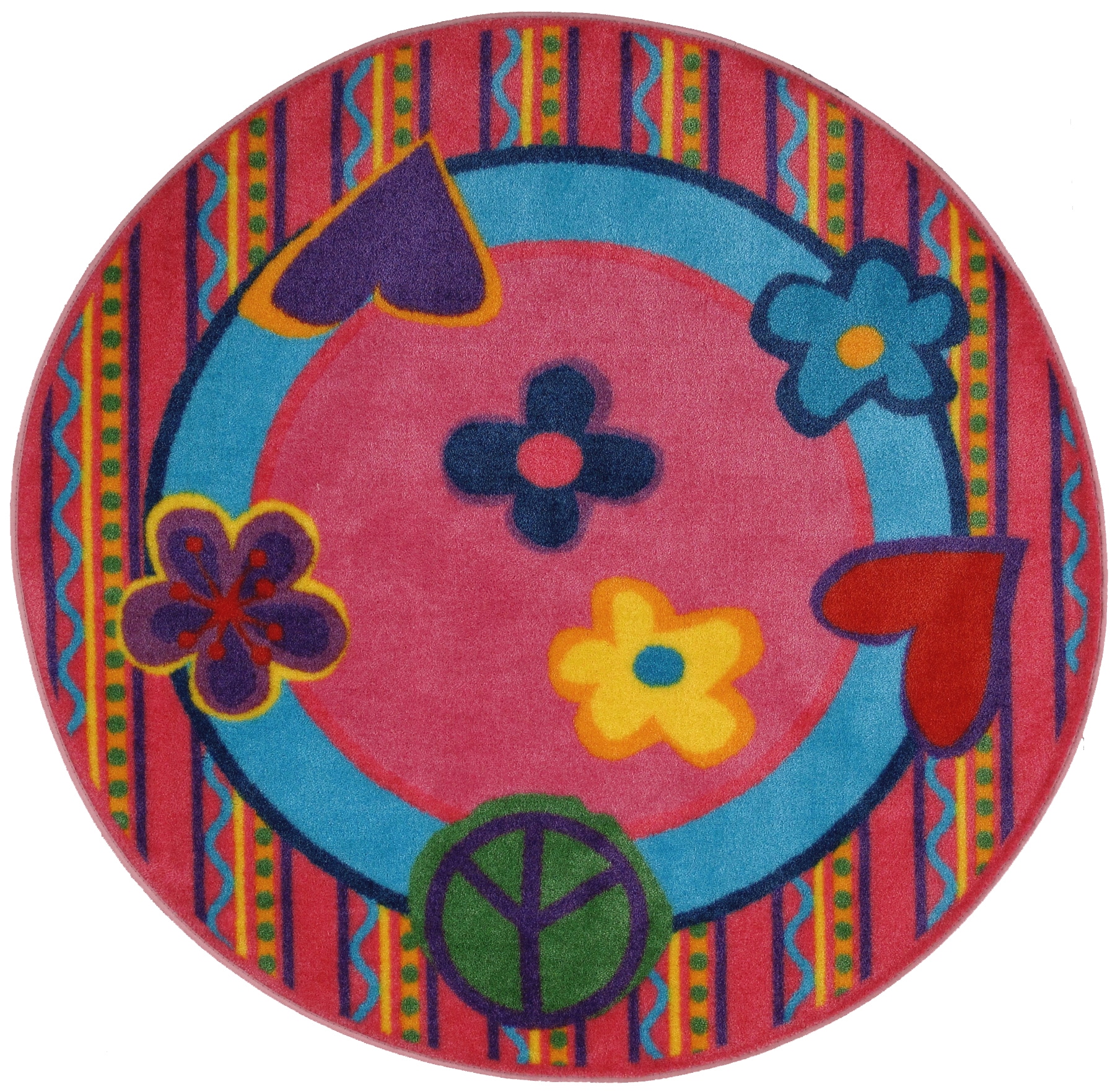 Fun Rugs FTS-180 51RD Fun Time Shape 4 x 4 Multi-color Round Indoor Area Rug
