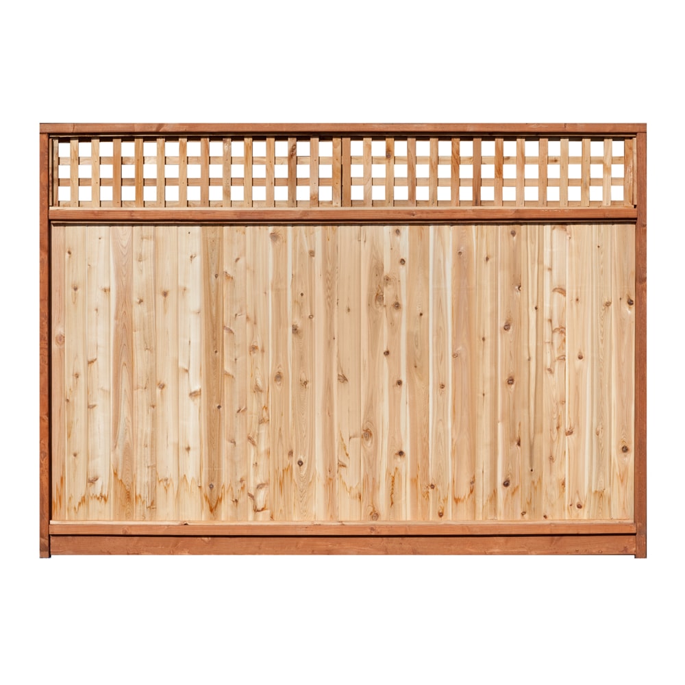 6-ft x 8-ft Western Red Cedar Lattice-top Privacy Spaced Picket Fence Panel  in the Wood Fence Panels department at