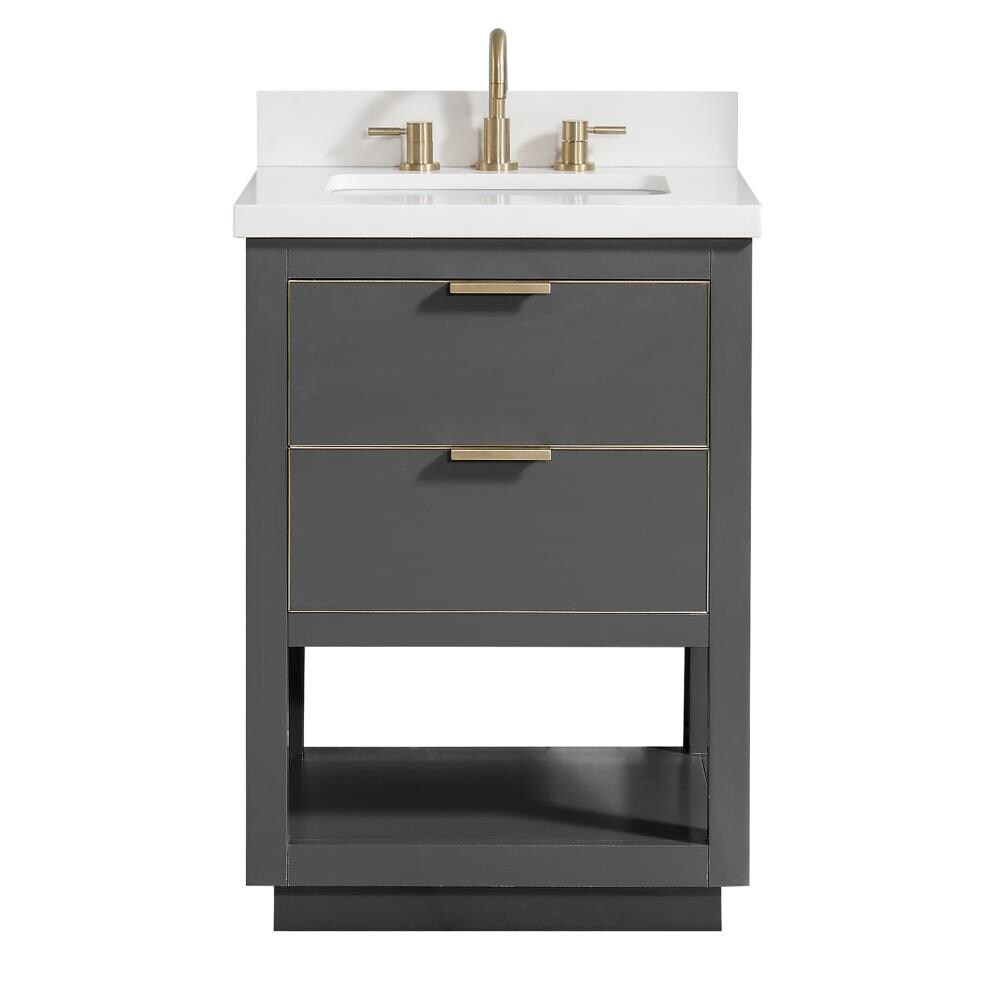 Avanity 25-in Gray Quartz Bathroom Vanity Top