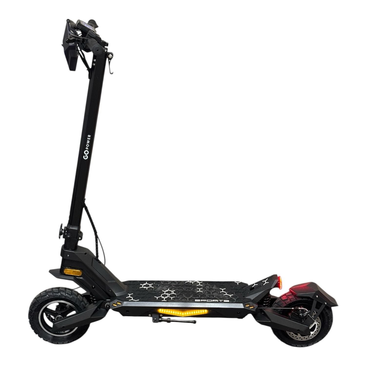 GO POWER BIKE GoPowerBike GoDelta Electric Scooter / Adult Foldable E-Scooter with Seat / 10 in. Solid Tires / Up to 25-Mile Range / 3 Speed Modes / 28mph Top Speed / 800W Brushless Motor / Dual Disc Brakes / Front and Rear Suspension