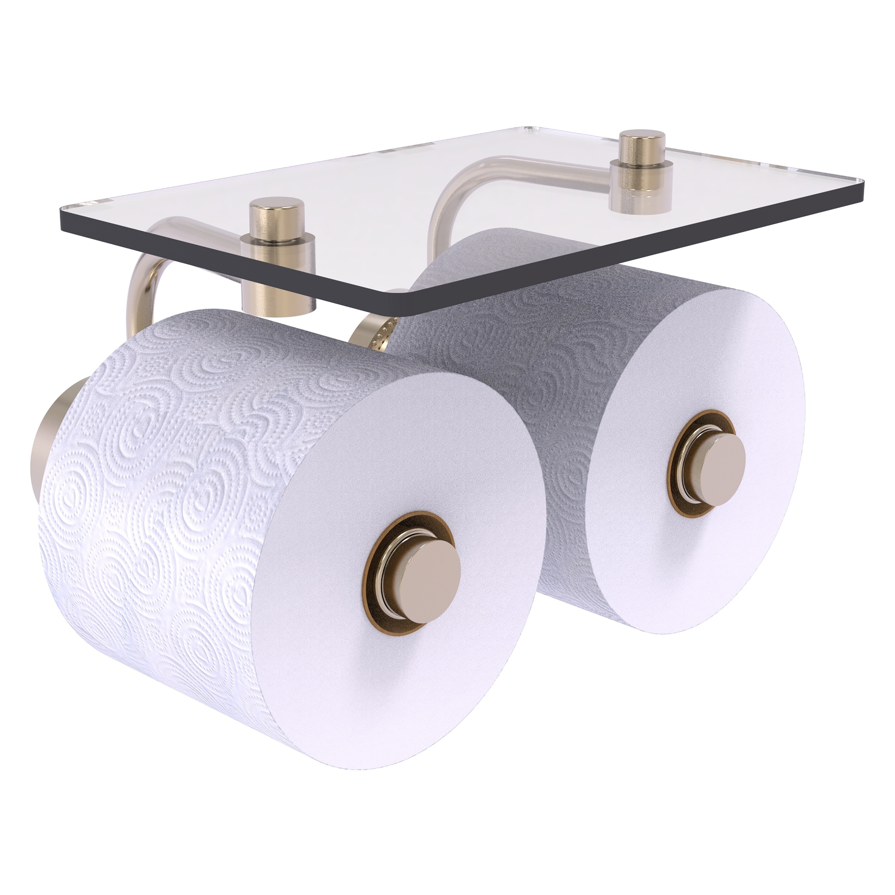 Allied Brass DT-24-2S-PEW Dottingham Antique Pewter Wall mount Double post Toilet Paper Holder 2 -Rolls with Storage