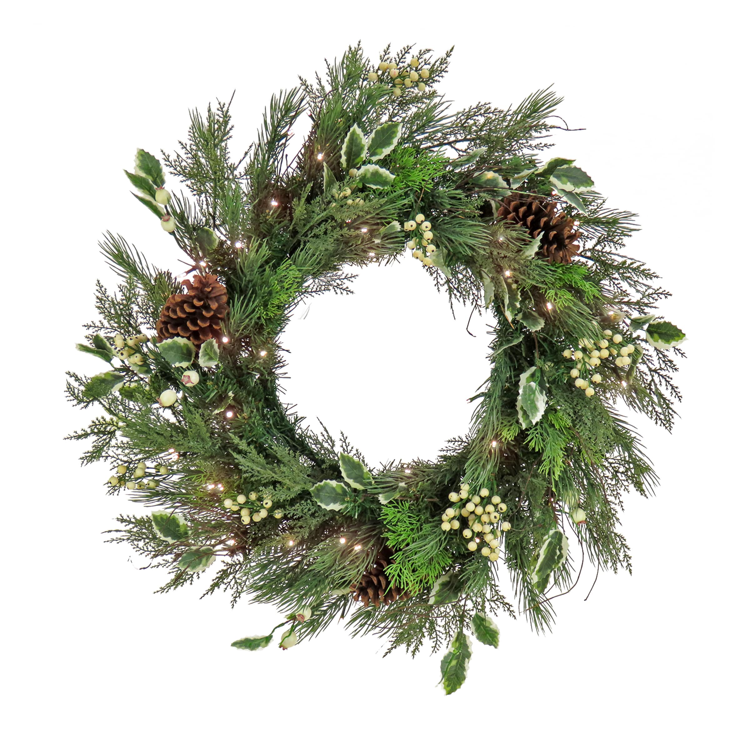 Pre-lit Battery-operated Artificial Christmas Wreaths at Lowes.com